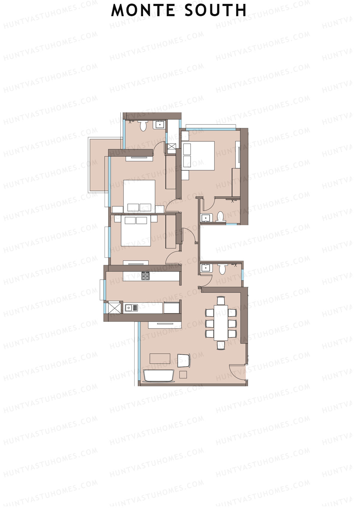 Monte South Tower 2 Unit 4 Floor Plan