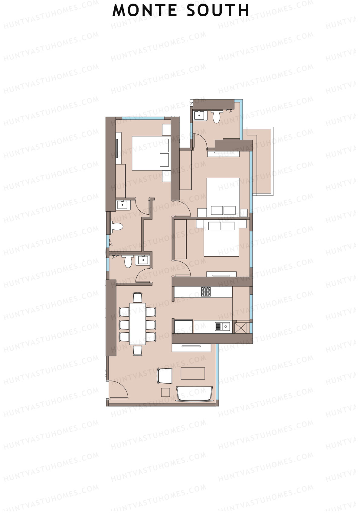 Monte South Tower 2 Unit 7 Floor Plan