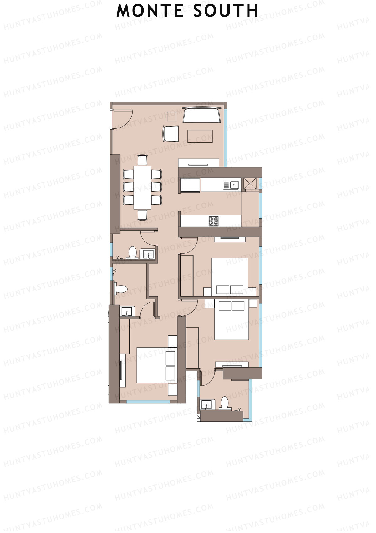 Monte South Tower 2 Unit 8 Floor Plan