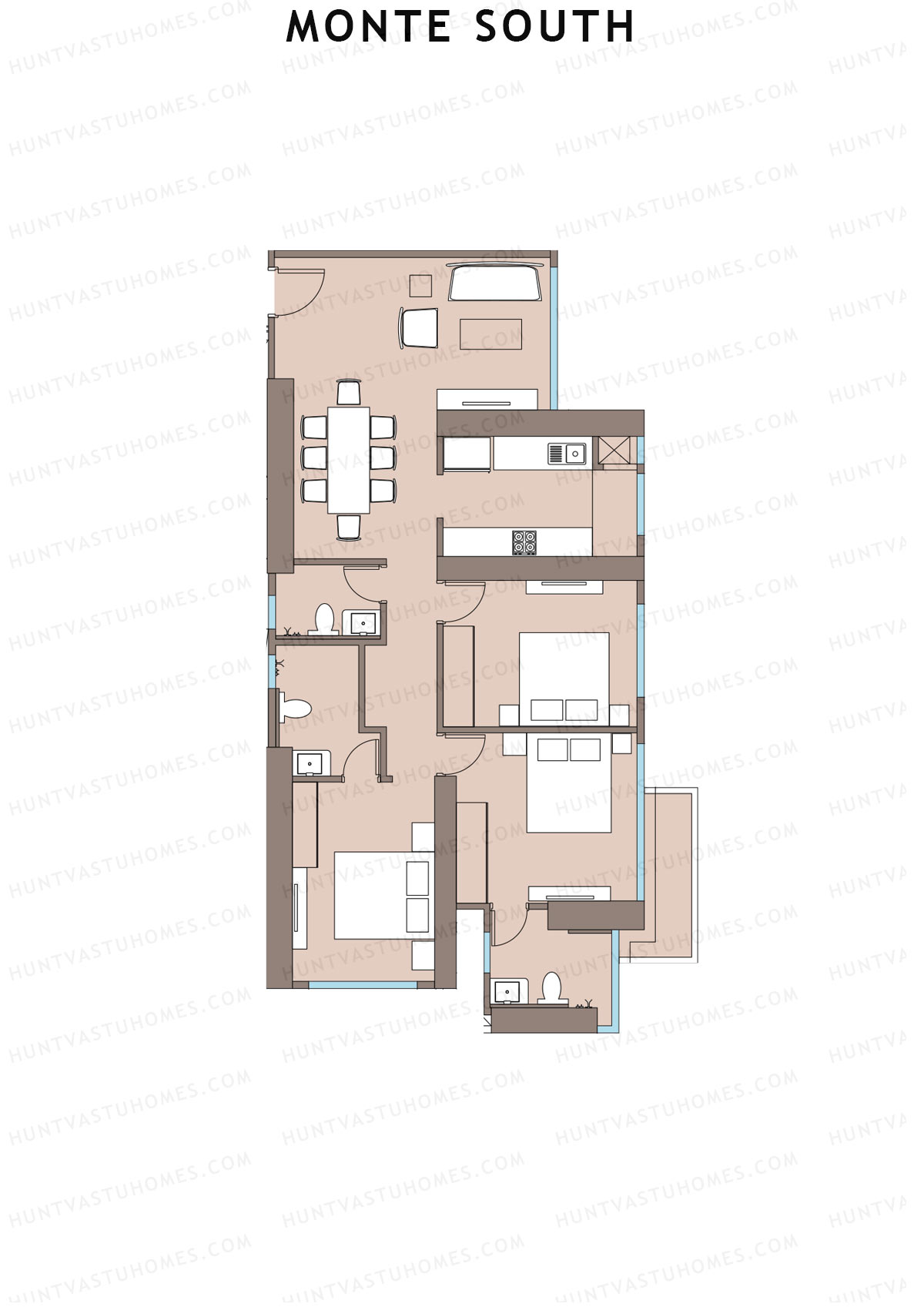 Monte South Tower 2 Unit 8 Floor Plan