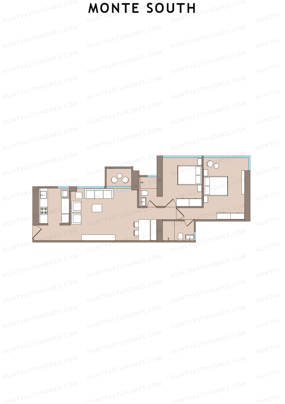Monte South Tower 3 Unit 1 Floor Plan