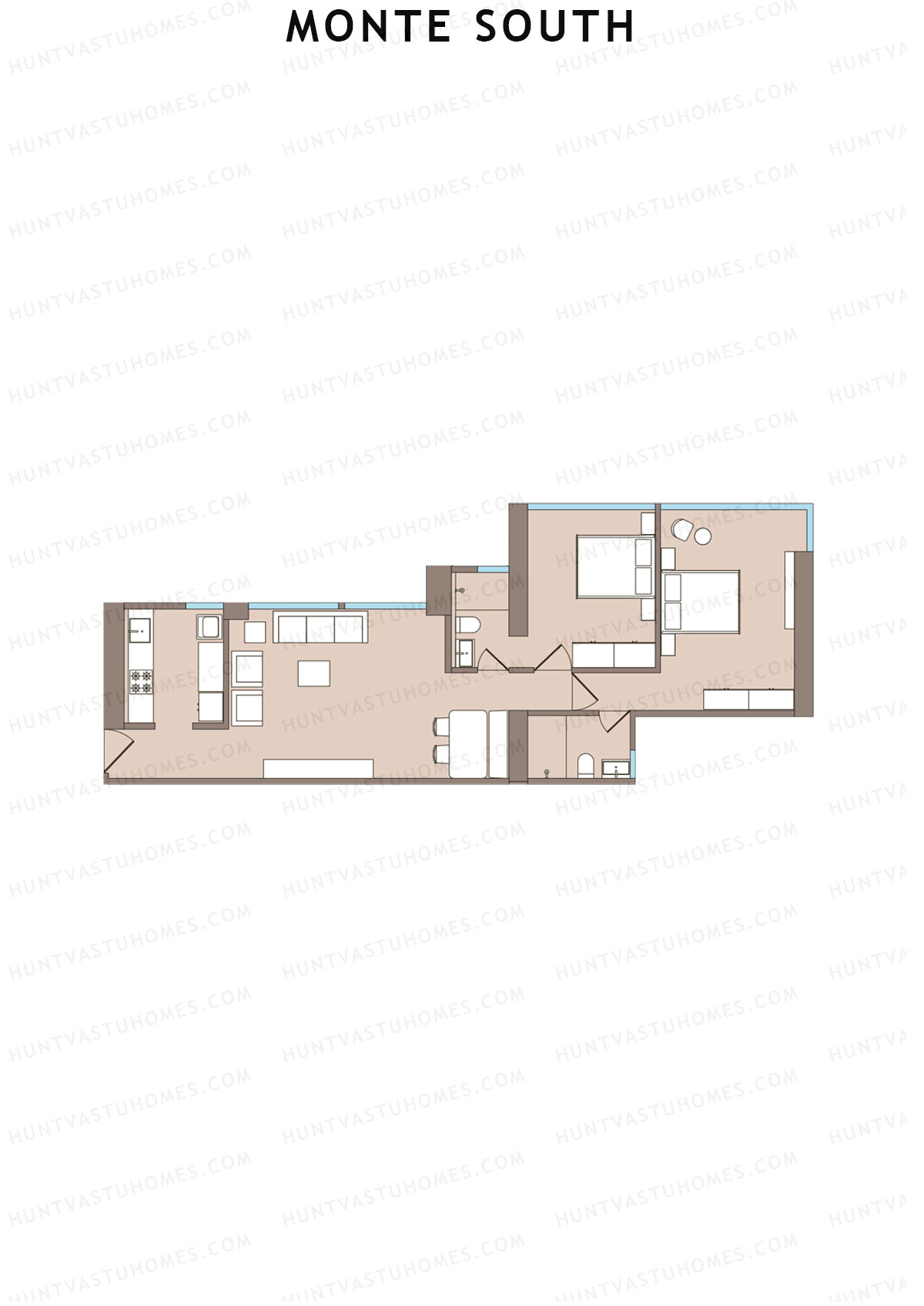 Monte South Tower 3 Unit 1 Floor Plan