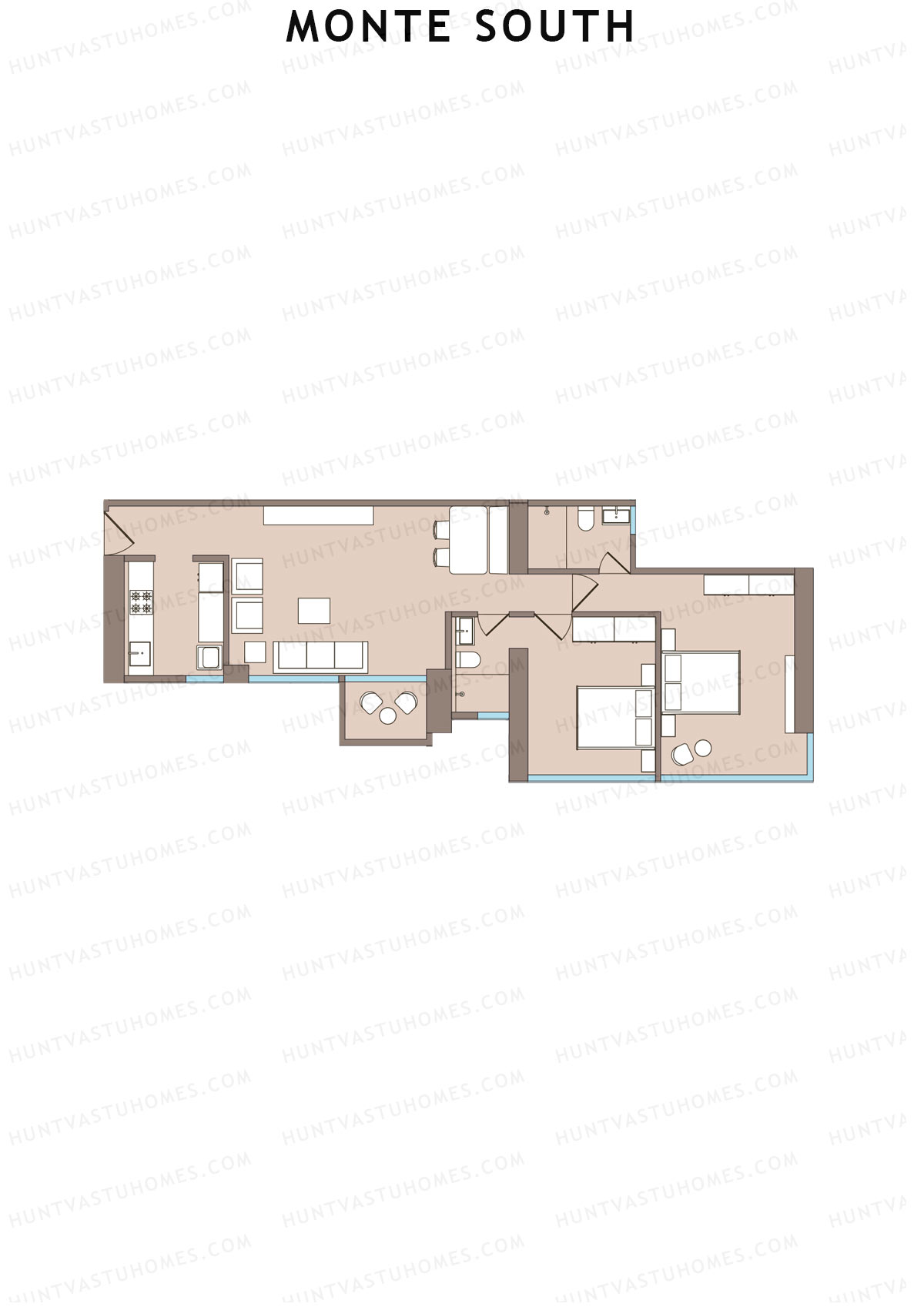 Monte South Tower 3 Unit 2 Floor Plan