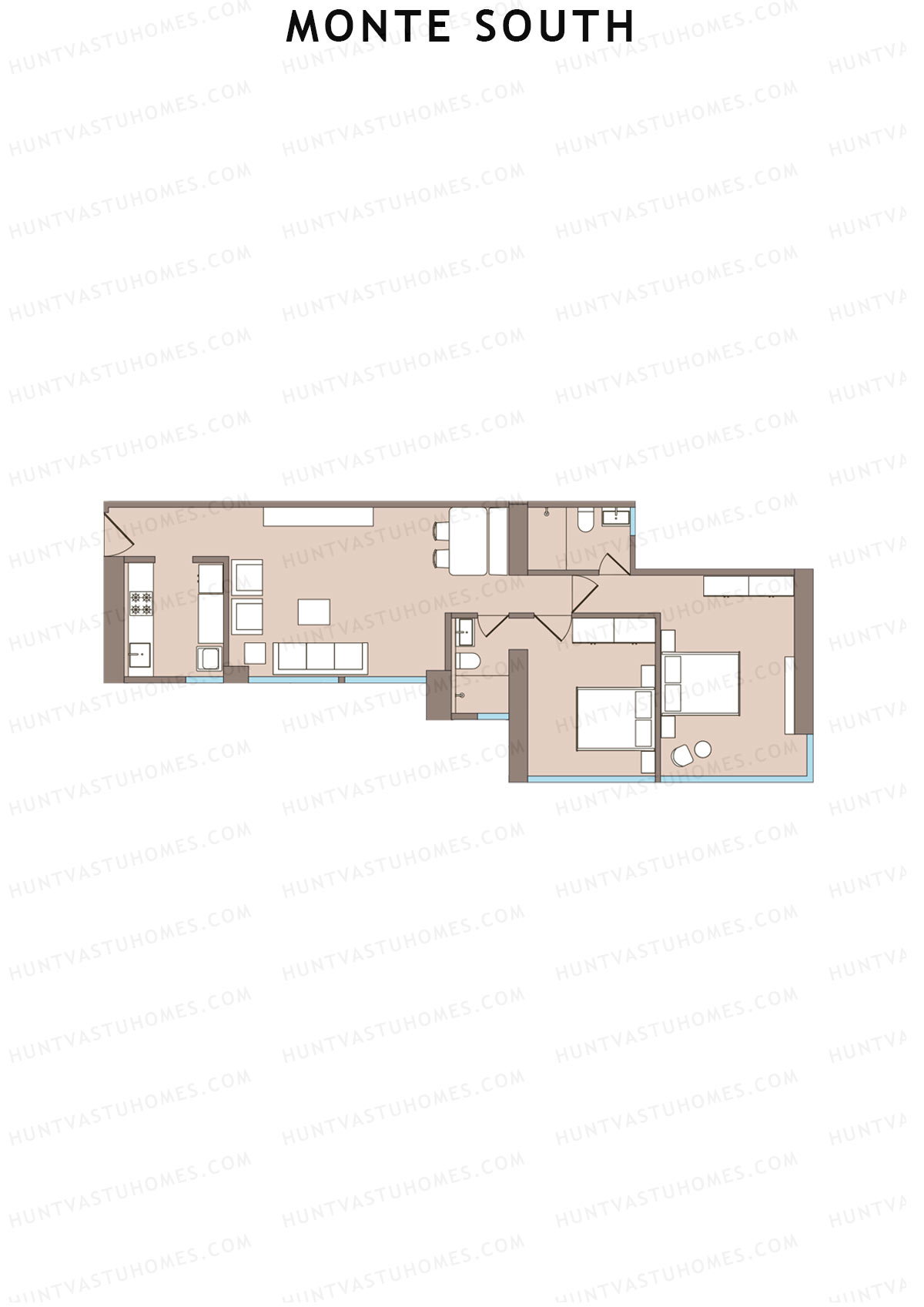 Monte South Tower 3 Unit 2 Floor Plan