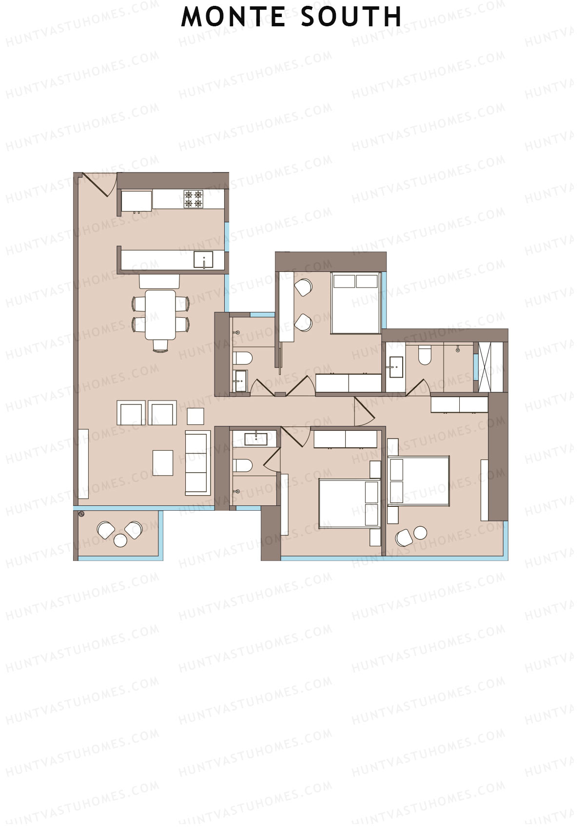 Monte South Tower 3 Unit 3 Floor Plan