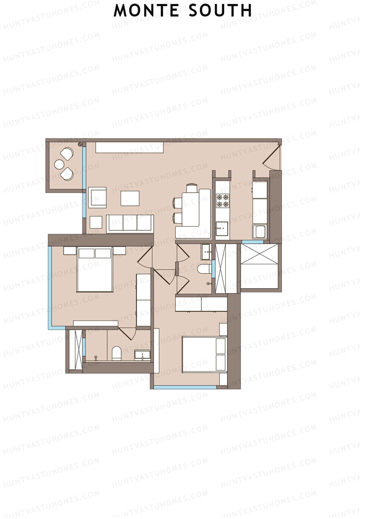 Monte South Tower 3 Unit 5 Floor Plan