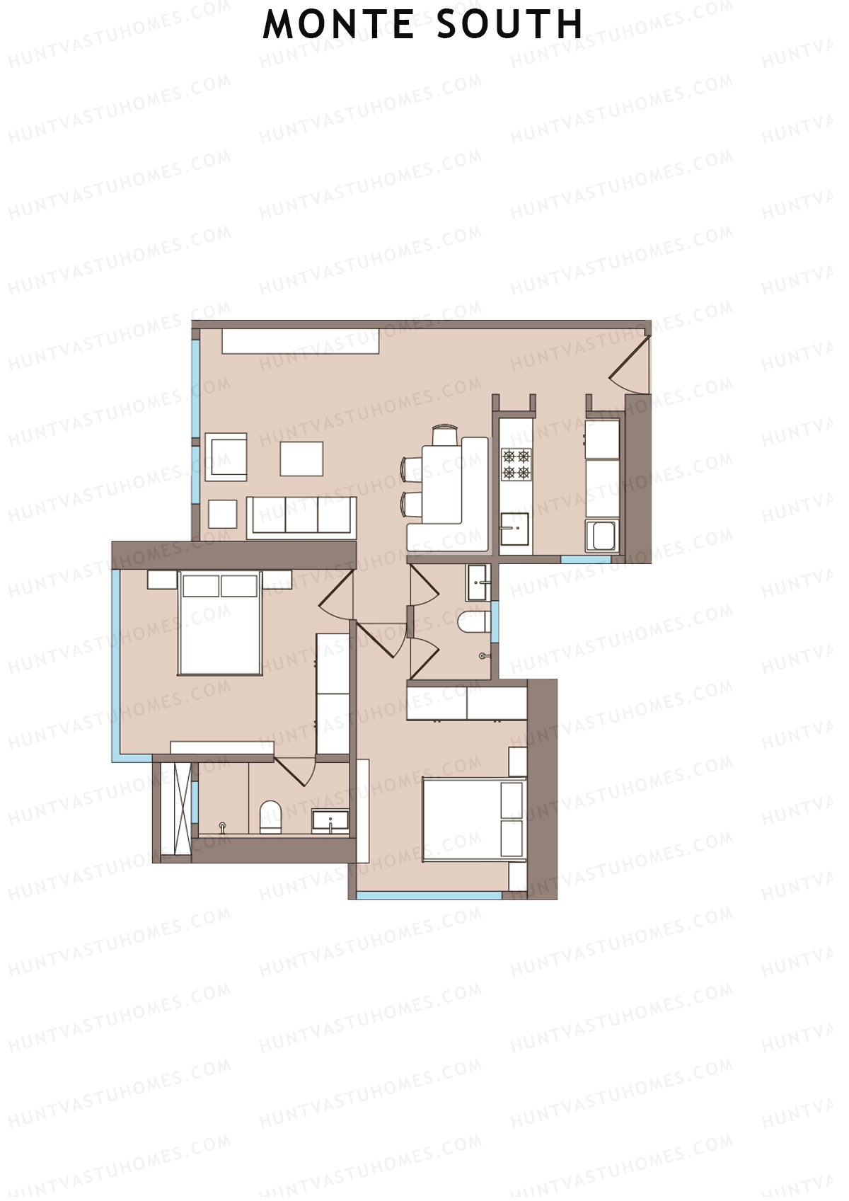 Monte South Tower 3 Unit 5 Floor Plan