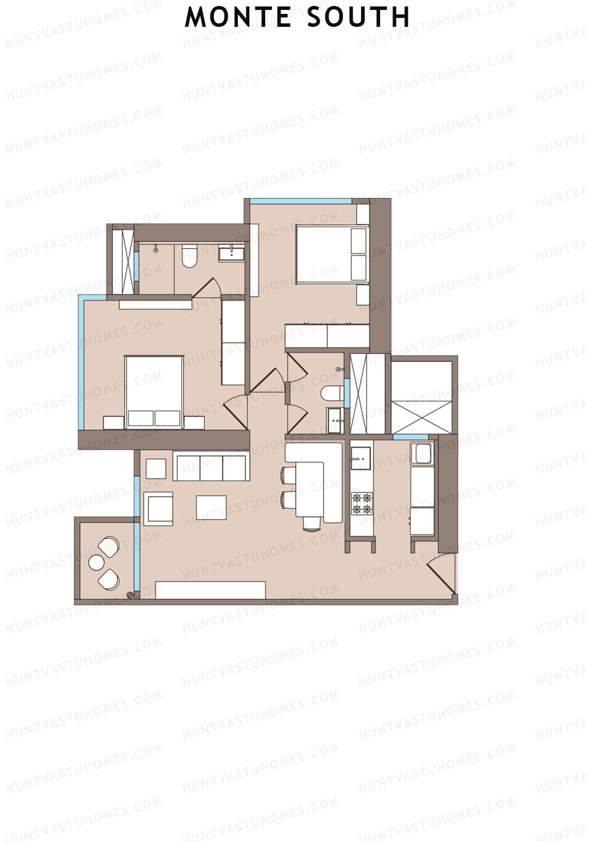 Monte South Tower 3 Unit 6 Floor Plan