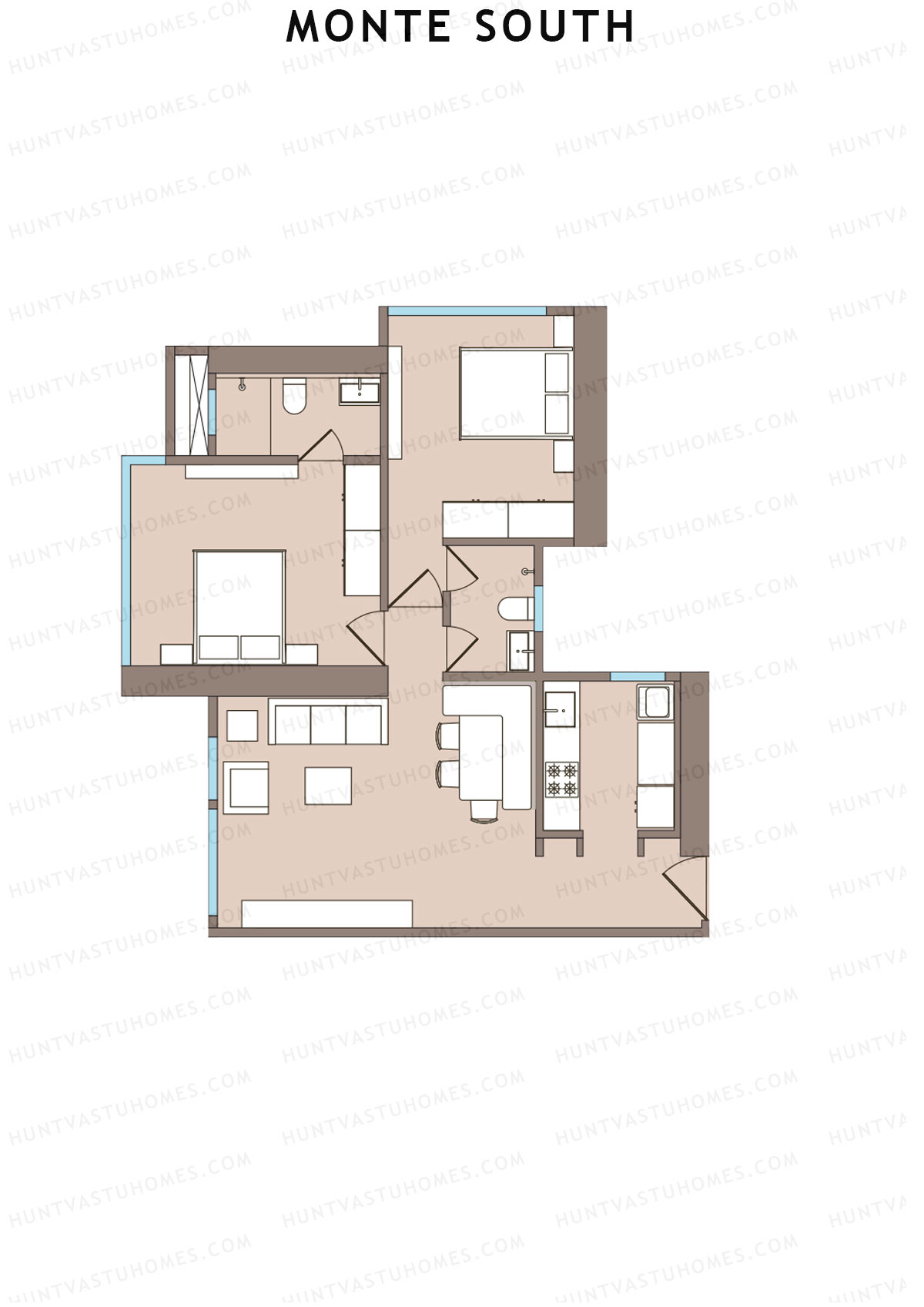 Monte South Tower 3 Unit 6 Floor Plan