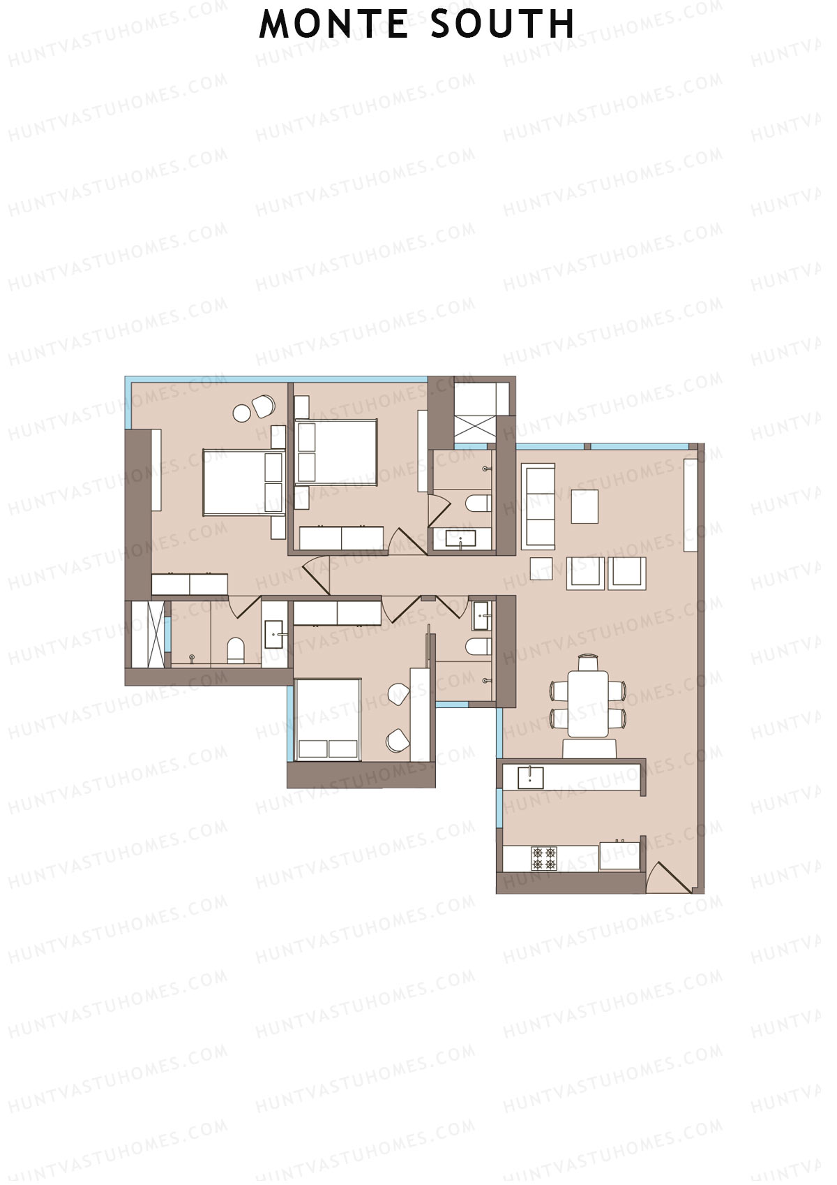 Monte South Tower 3 Unit 7 Floor Plan