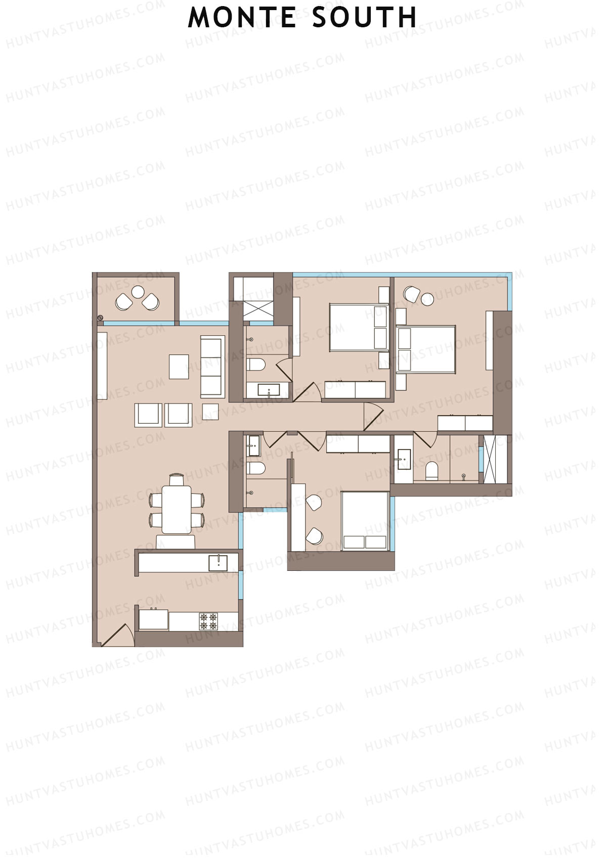 Monte South Tower 3 Unit 8 Floor Plan