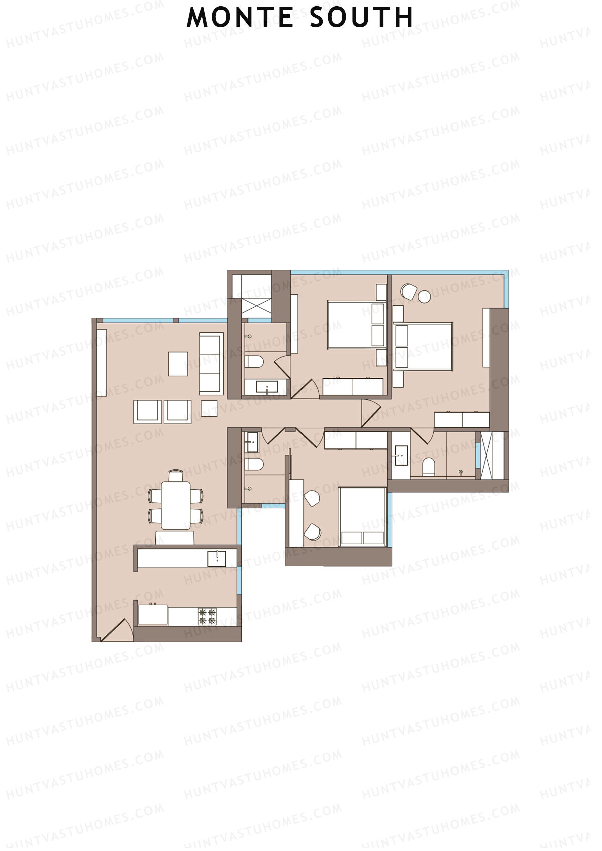 Monte South Tower 3 Unit 8 Floor Plan