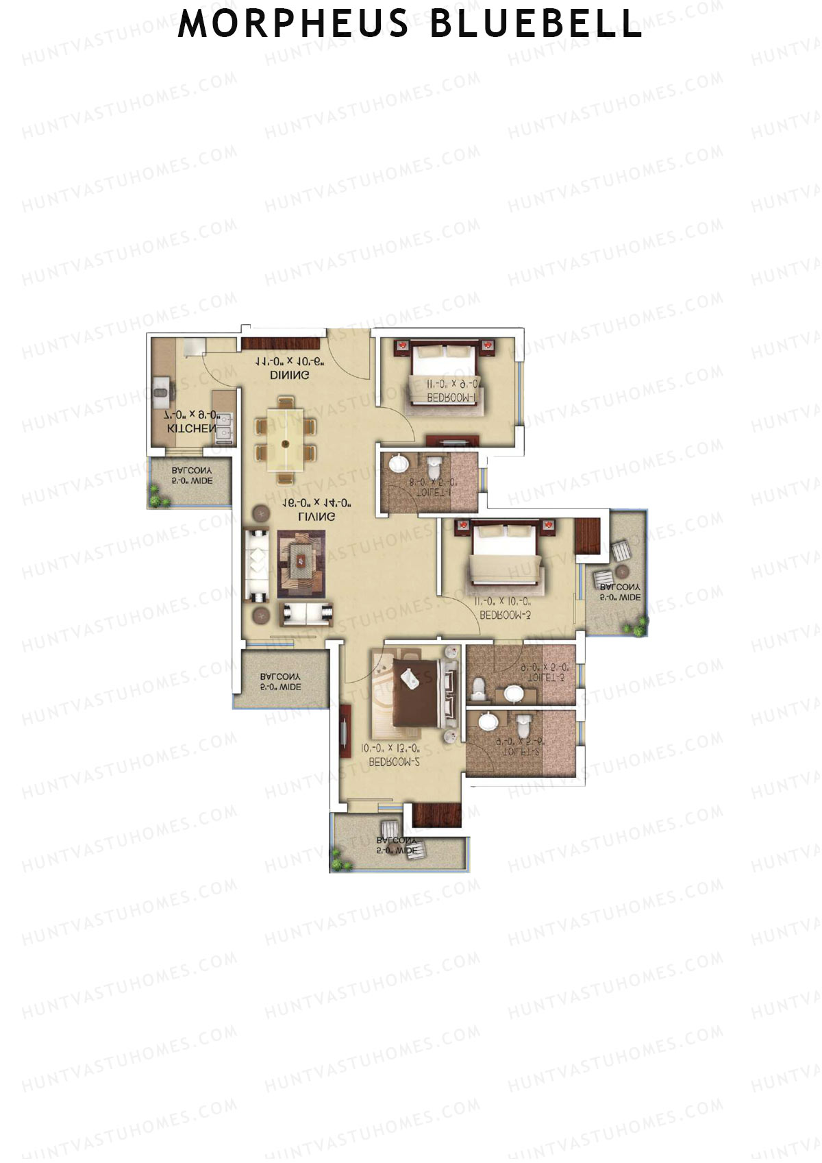 Morpheus Bluebell Tower 3 Unit 4 Floor Plan
