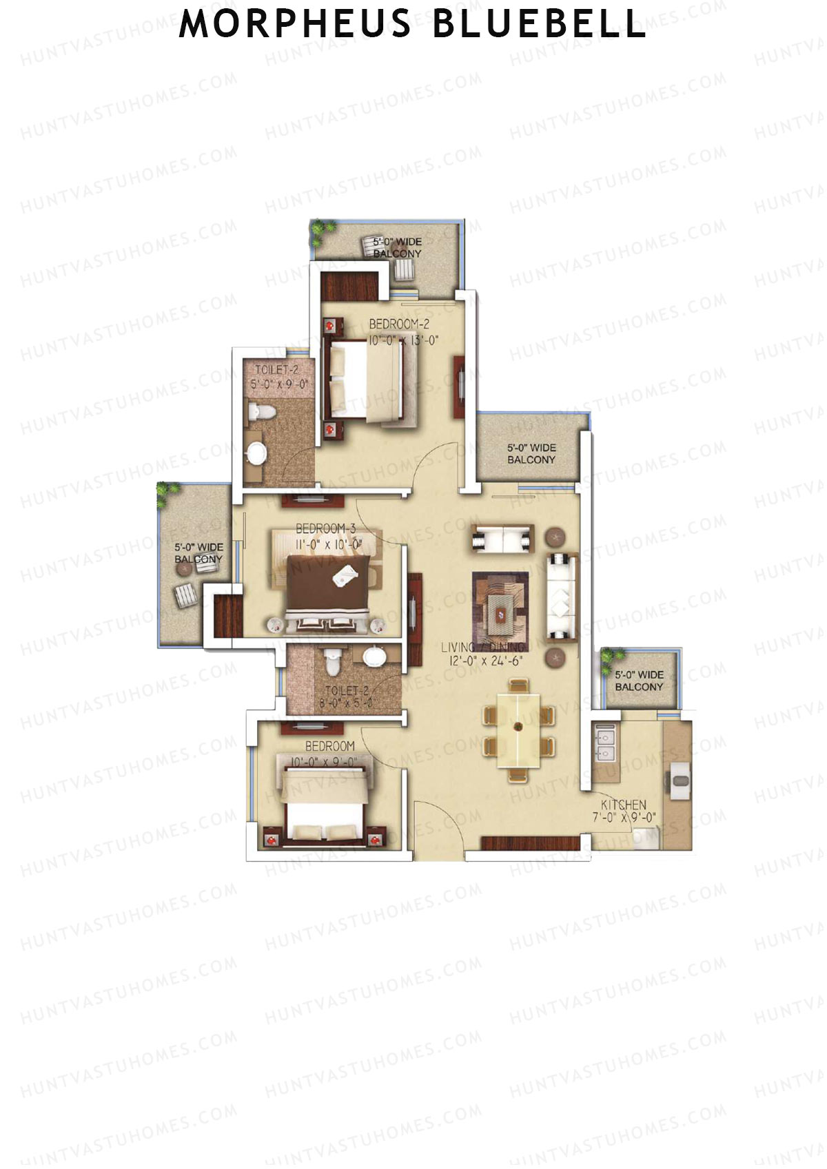 Morpheus Bluebell Tower 3 Unit 5 Floor Plan