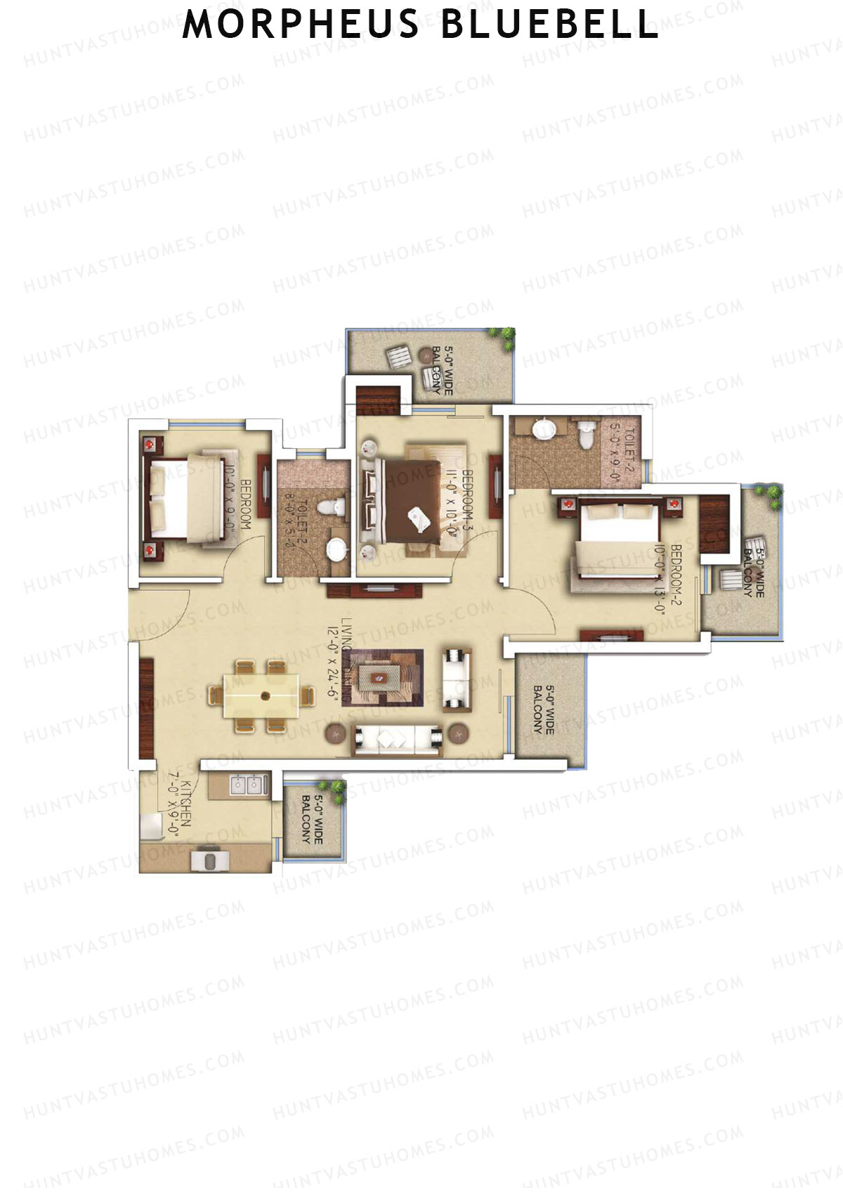 Morpheus Bluebell Tower 4 Unit 3 Floor Plan