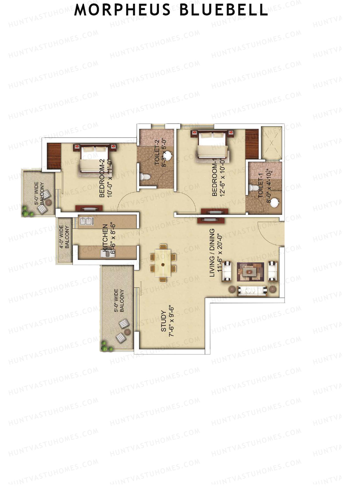 Morpheus Bluebell Tower 4 Unit 4 Floor Plan
