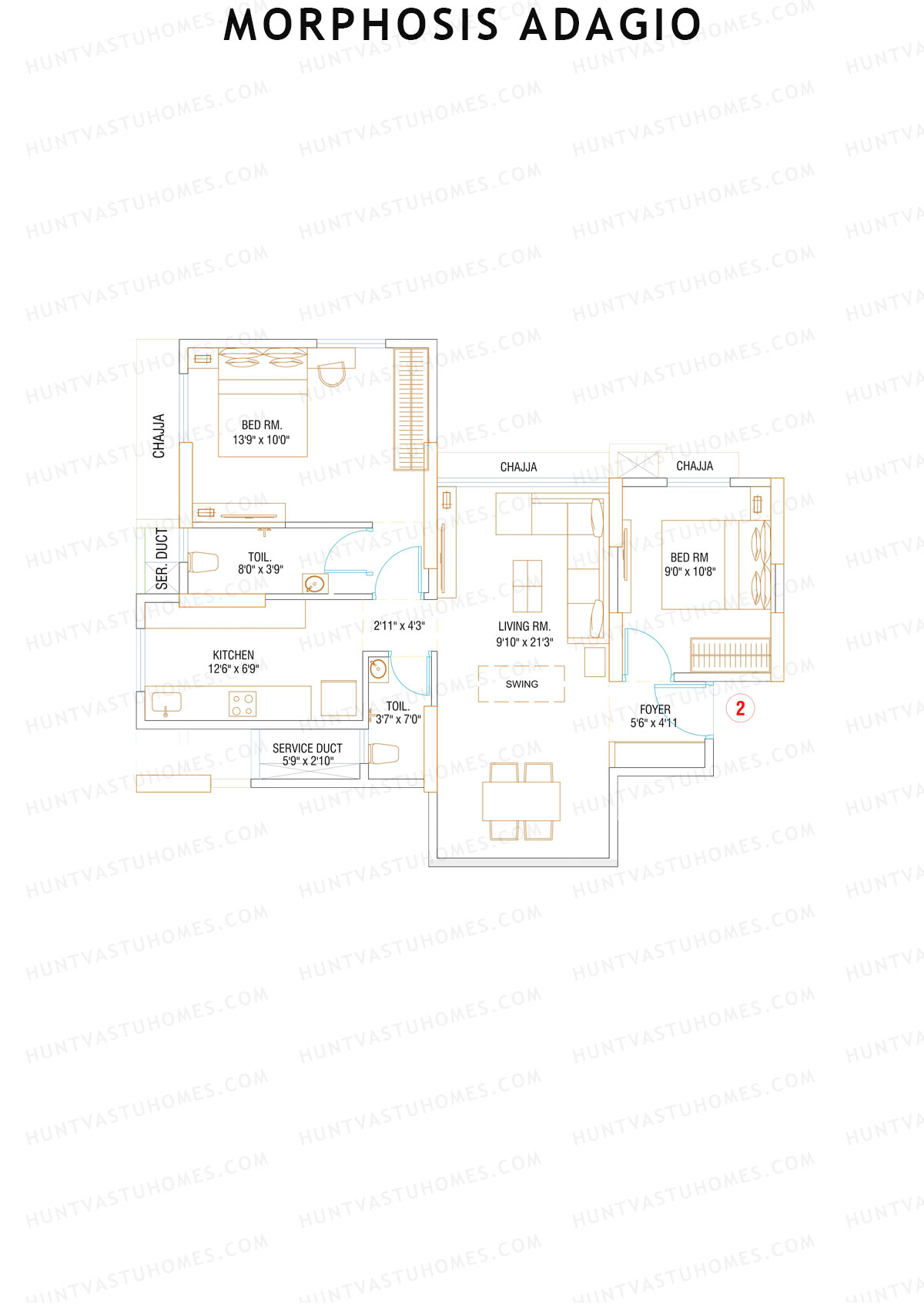 Morphosis Adagio Tower A Unit 2 Floor Plan