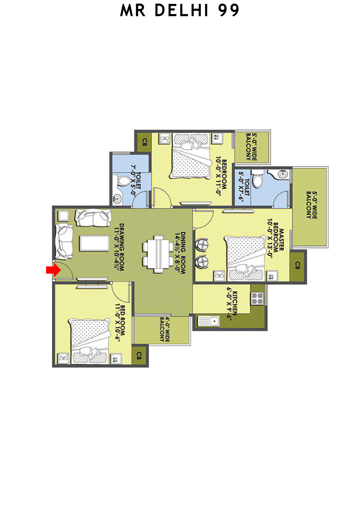Mr Delhi 99 Block H Unit 1 Floor Plan
