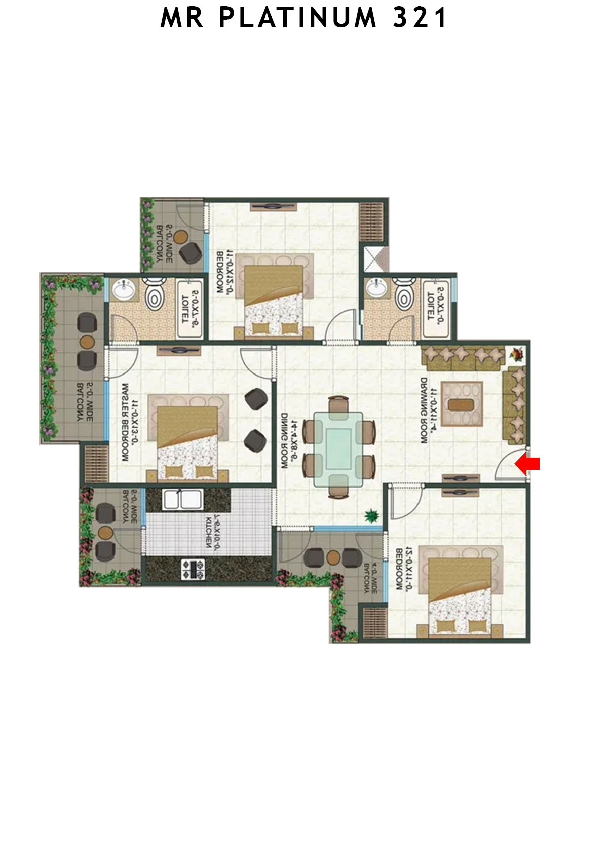 Mr Platinum 321 Tower A Unit 1 Floor Plan