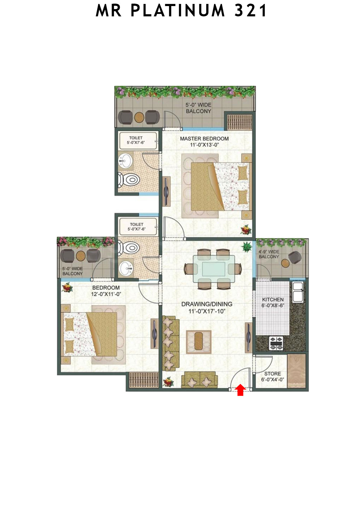Mr Platinum 321 Tower A Unit 3 Floor Plan
