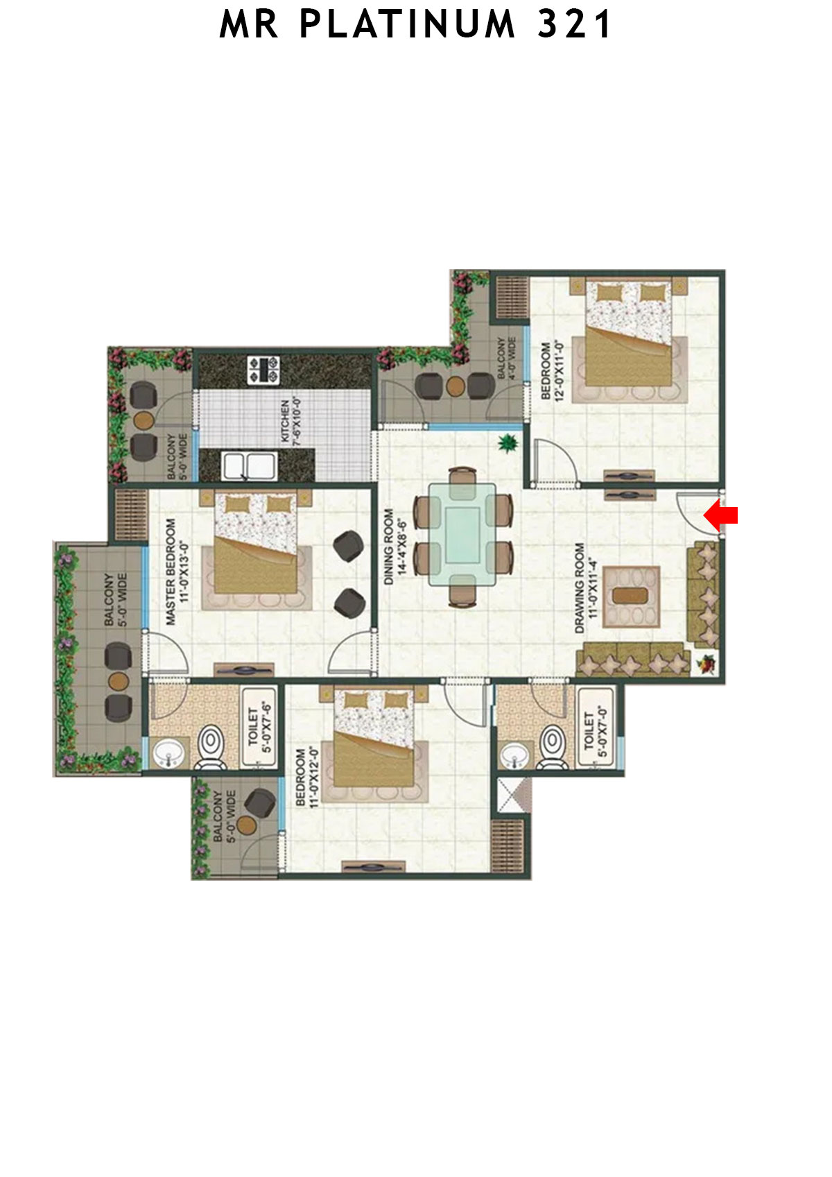 Mr Platinum 321 Tower B Unit 4 Floor Plan