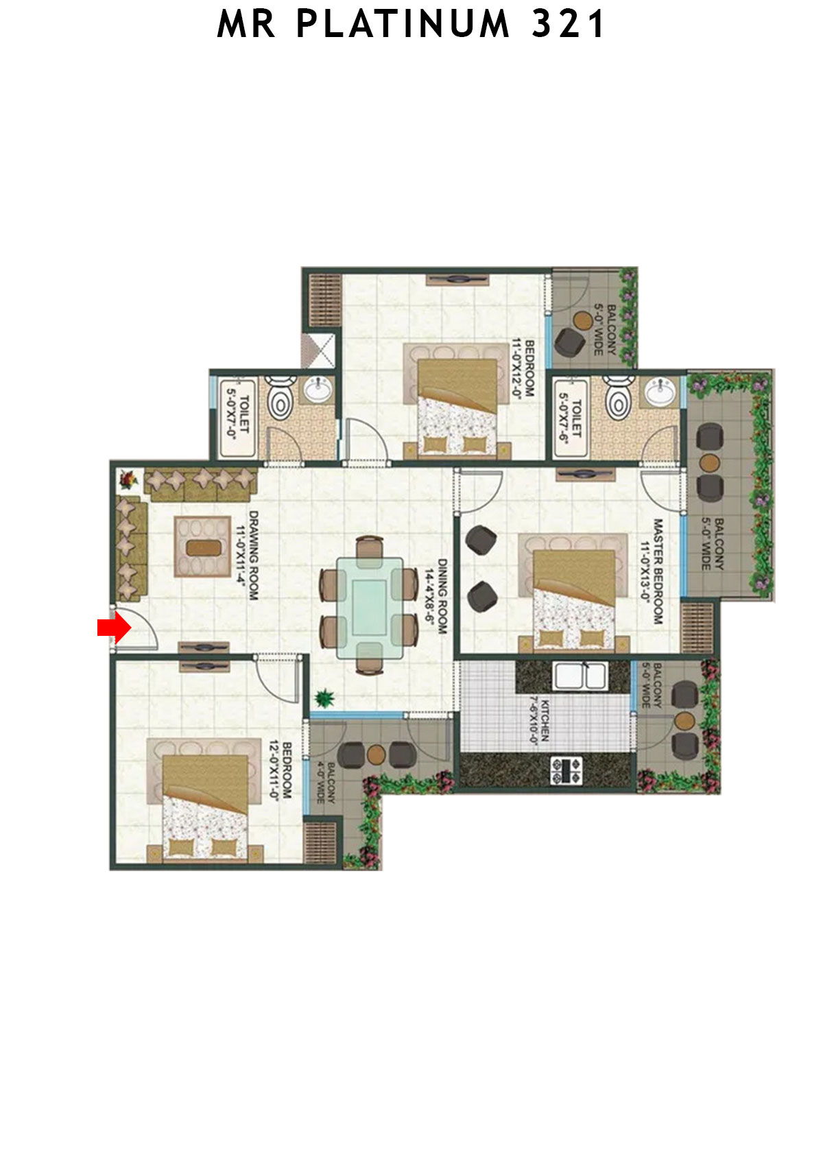 Mr Platinum 321 Tower B Unit 8 Floor Plan