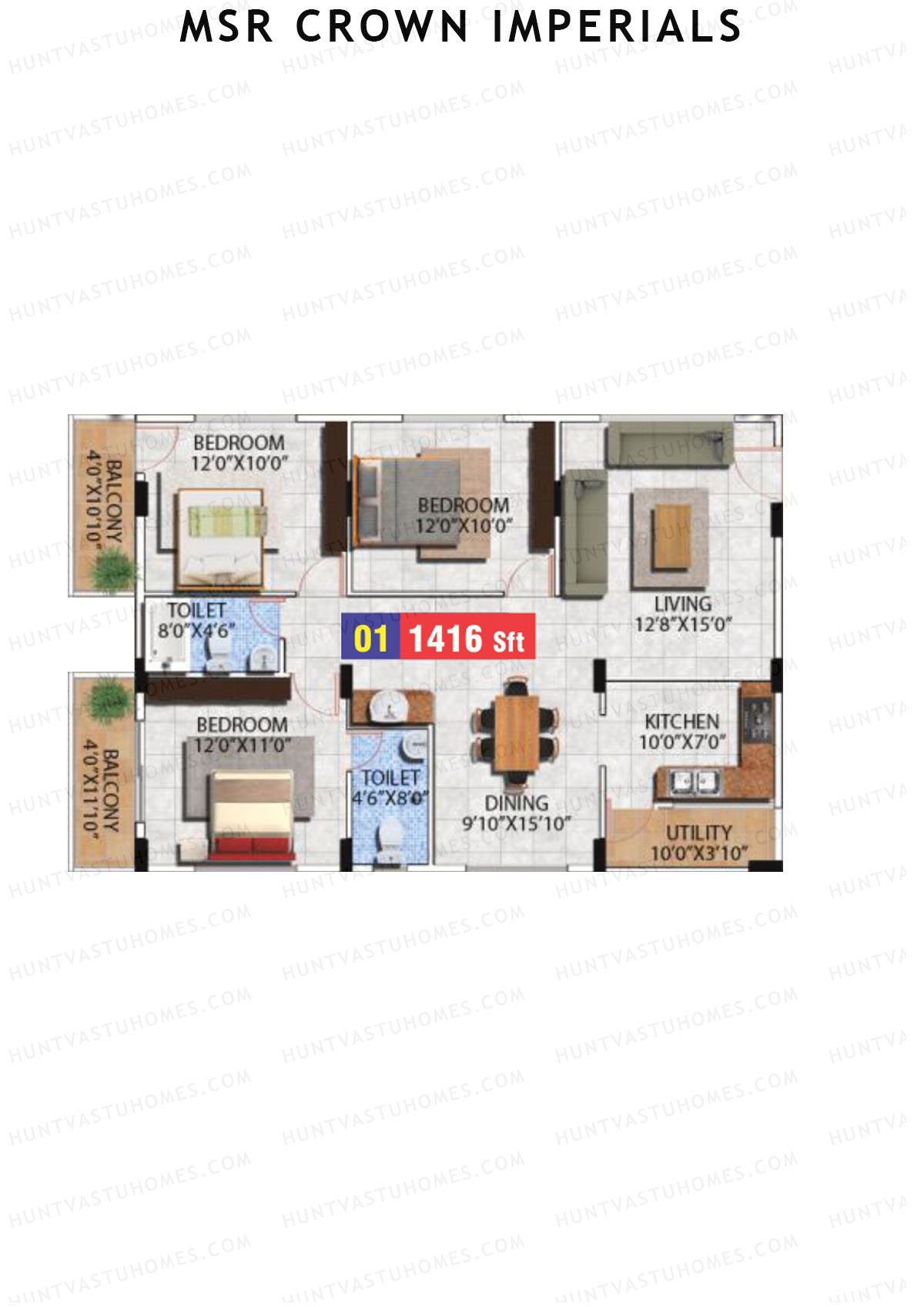 MSR Crown Imperials Block A Unit 1 Floor Plan