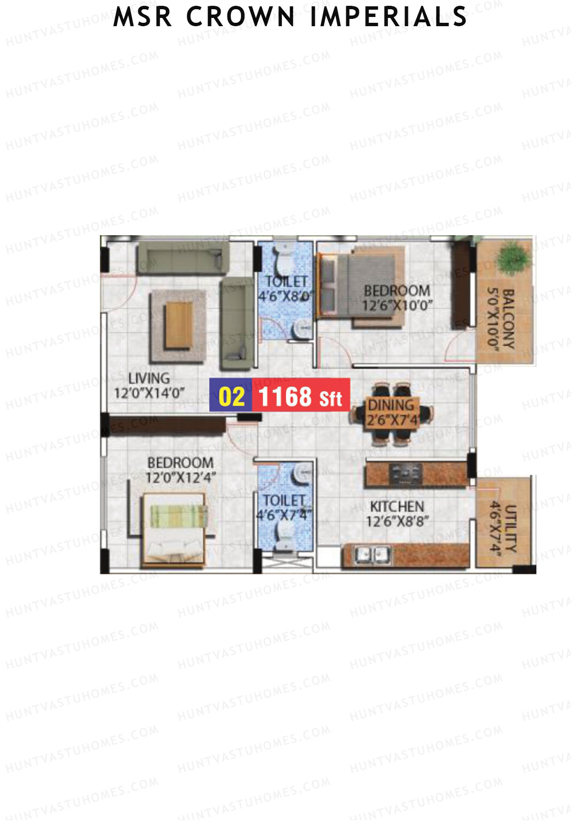 MSR Crown Imperials Block A Unit 2 Floor Plan