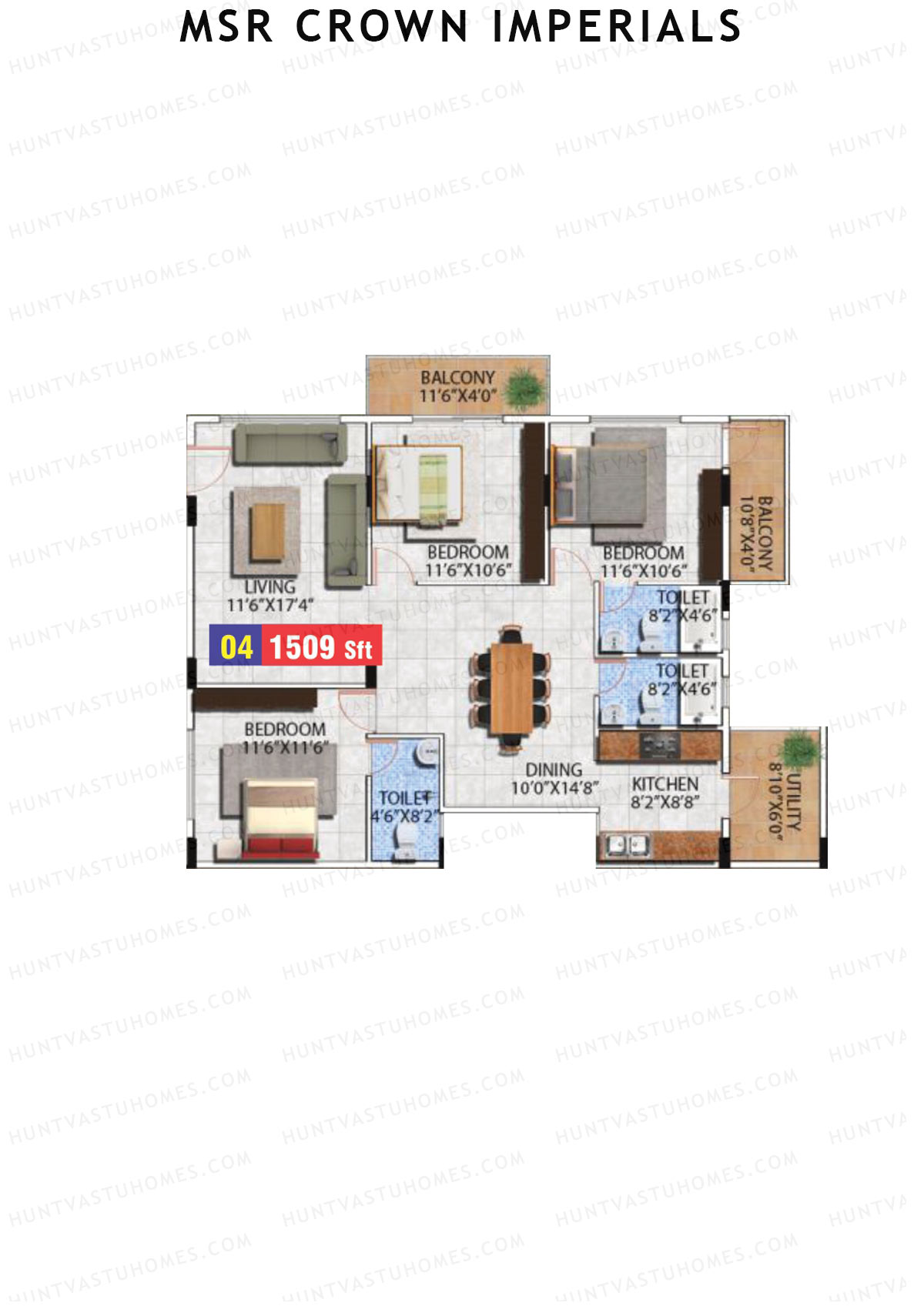 MSR Crown Imperials Block A Unit 4 Floor Plan