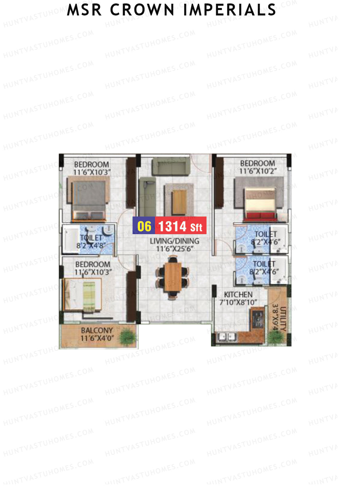 MSR Crown Imperials Block A Unit 6 Floor Plan