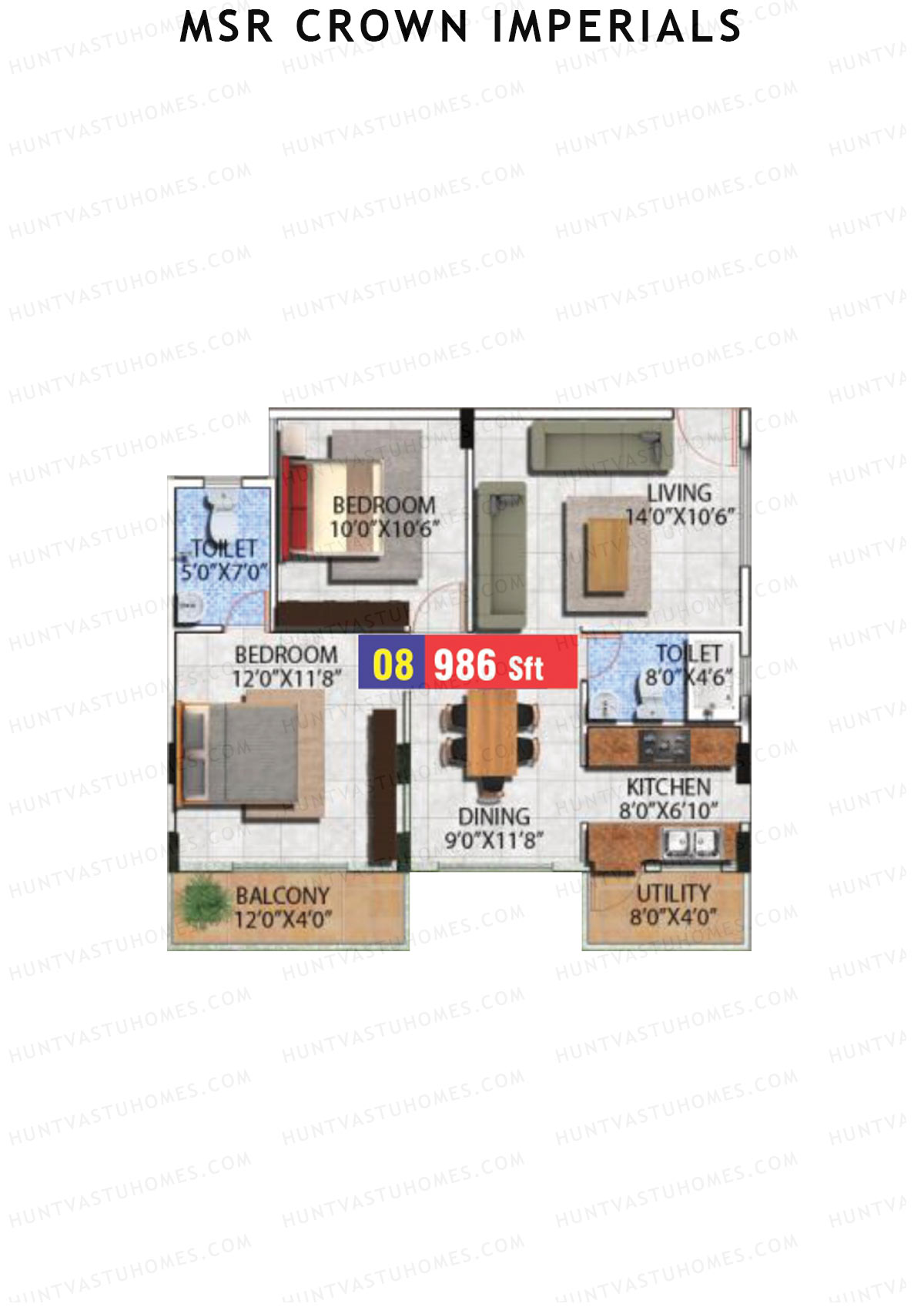 MSR Crown Imperials Block A Unit 8 Floor Plan