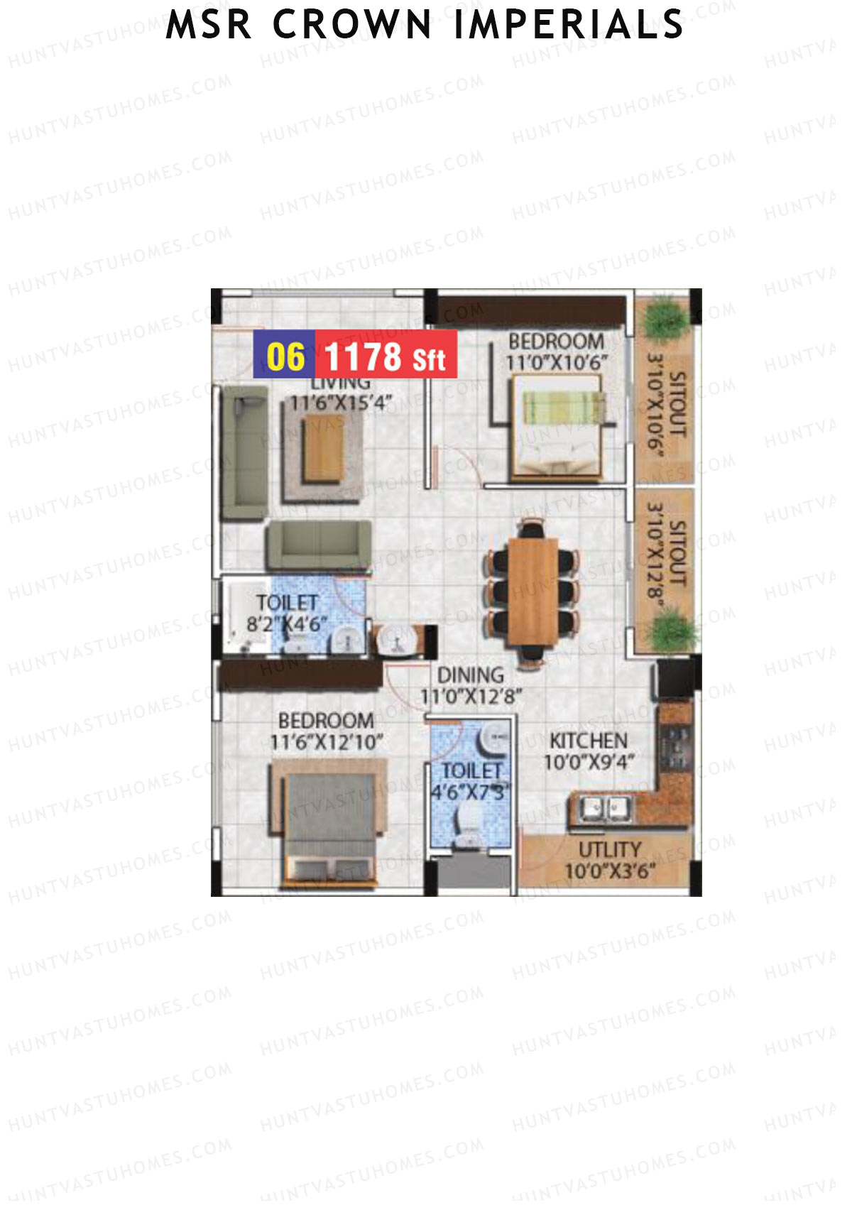 MSR Crown Imperials Block B Unit 6 Floor Plan