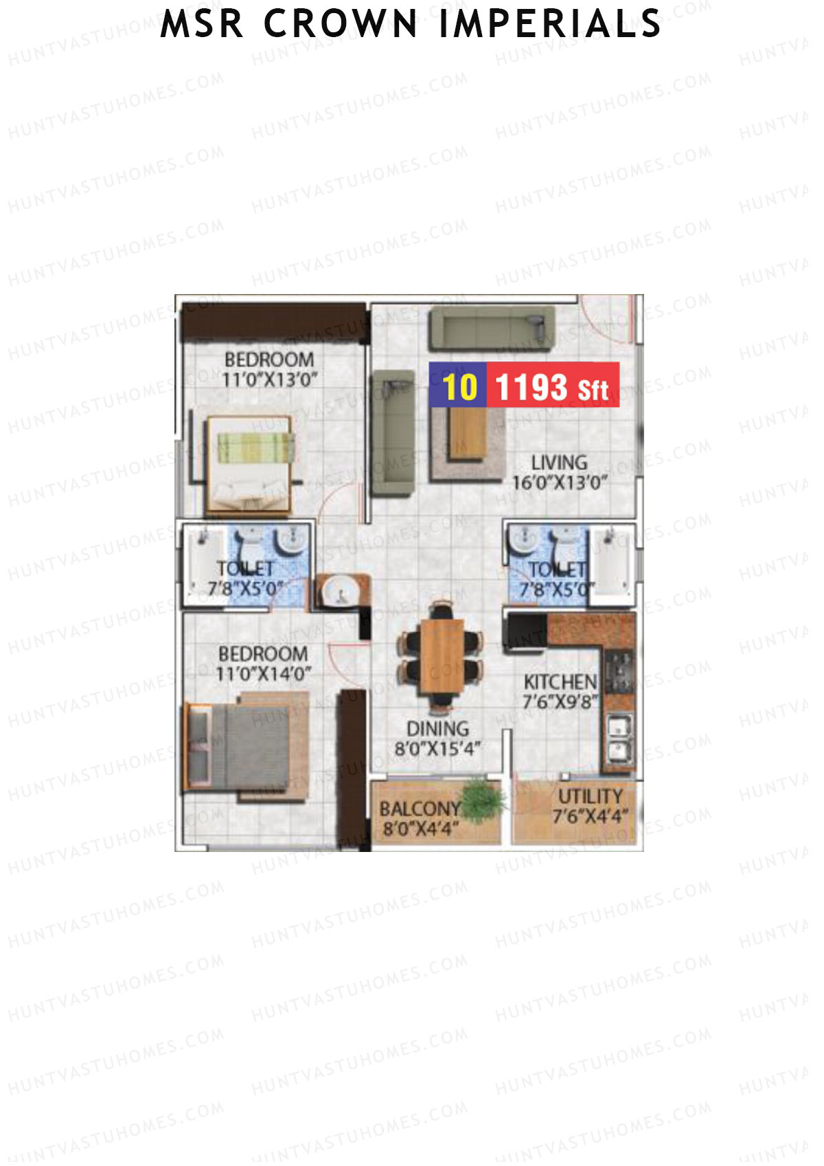 MSR Crown Imperials Block B Unit 9 Floor Plan