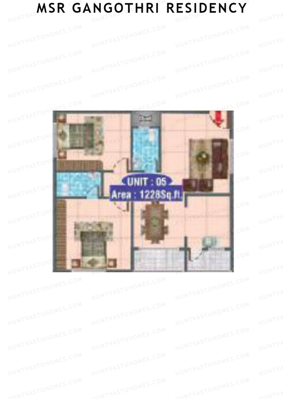 MSR Gangothri Residency Block B Unit 4 Floor Plan
