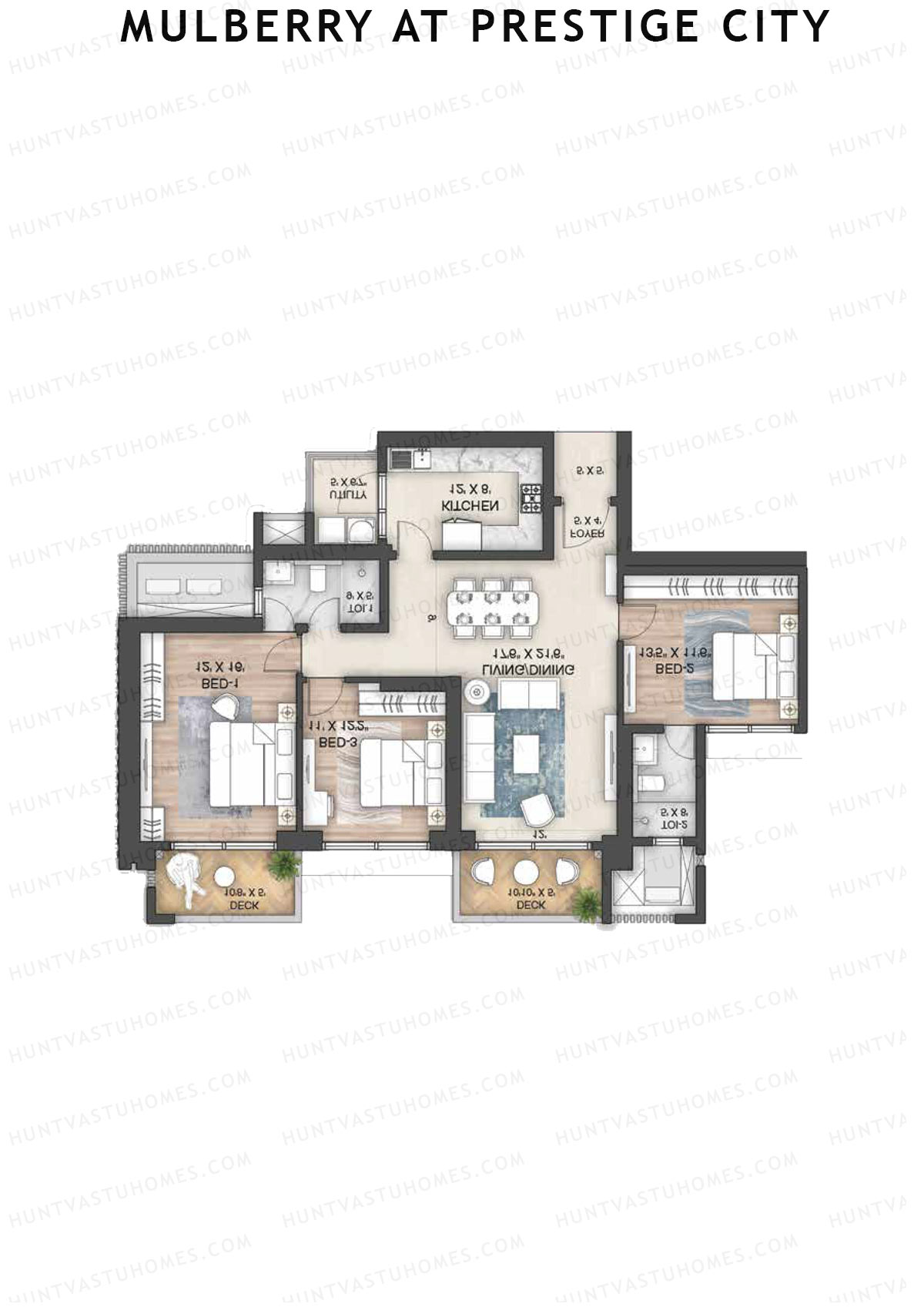 Mulberry at Prestige City Tower A1 Unit 1 Floor Plan