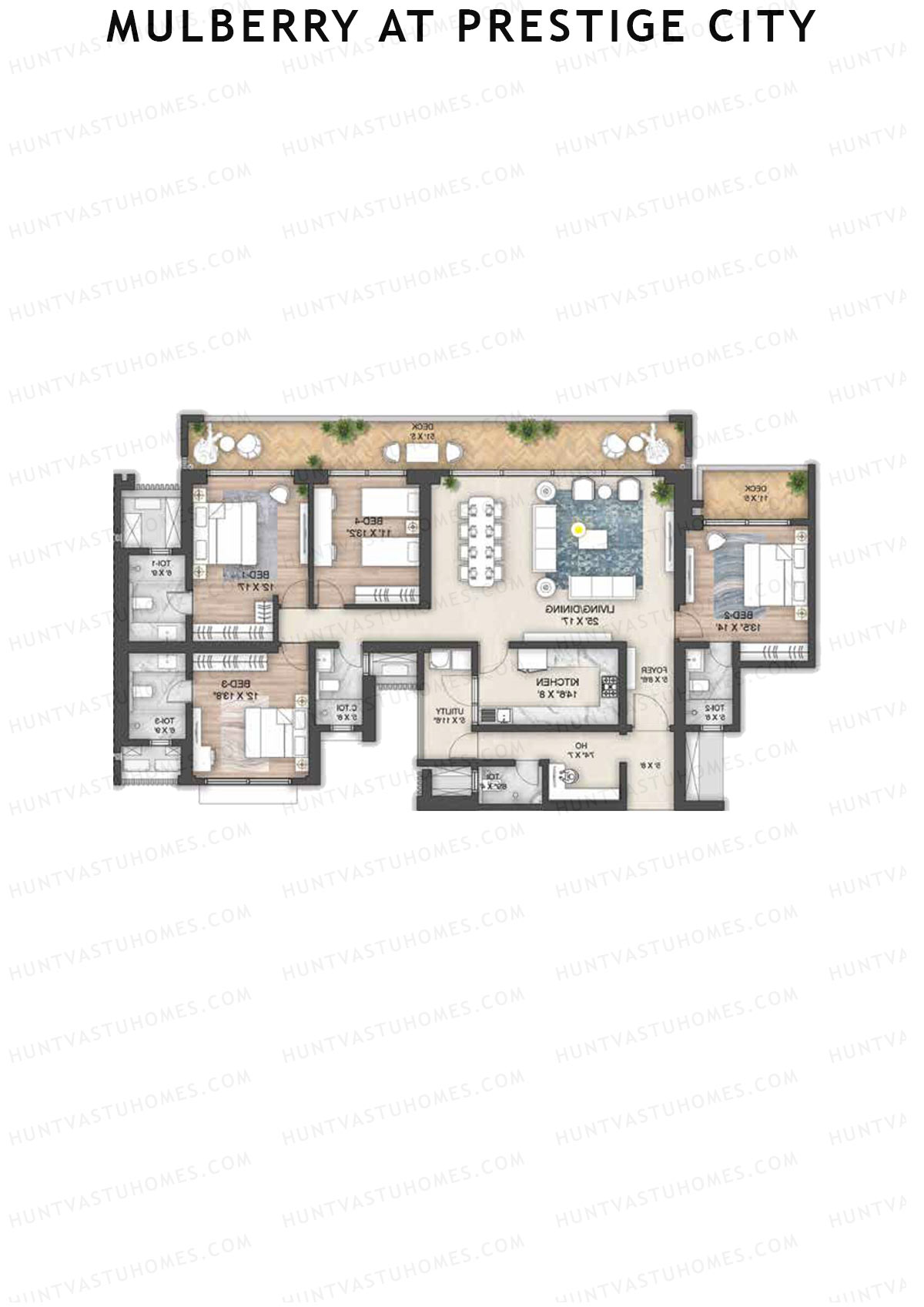Mulberry at Prestige City Tower A1 Unit 2 Floor Plan