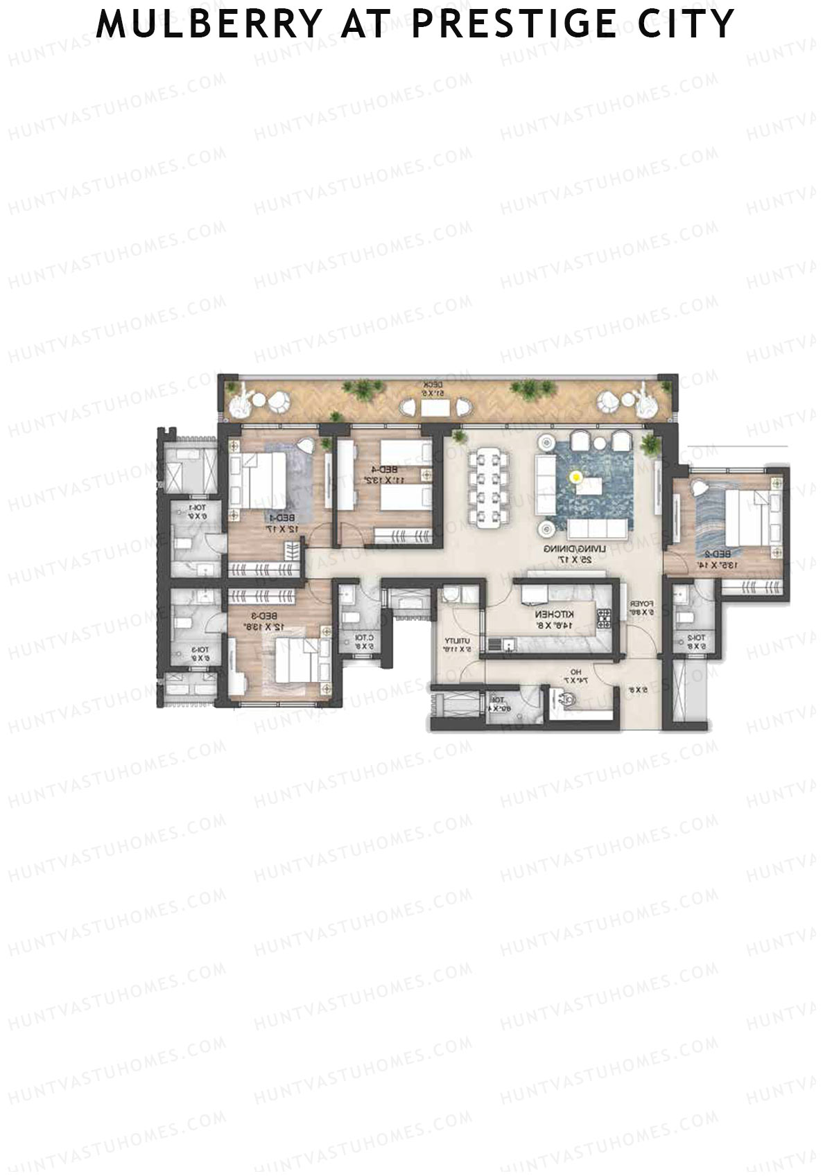 Mulberry at Prestige City Tower A3 Unit 2 Floor Plan