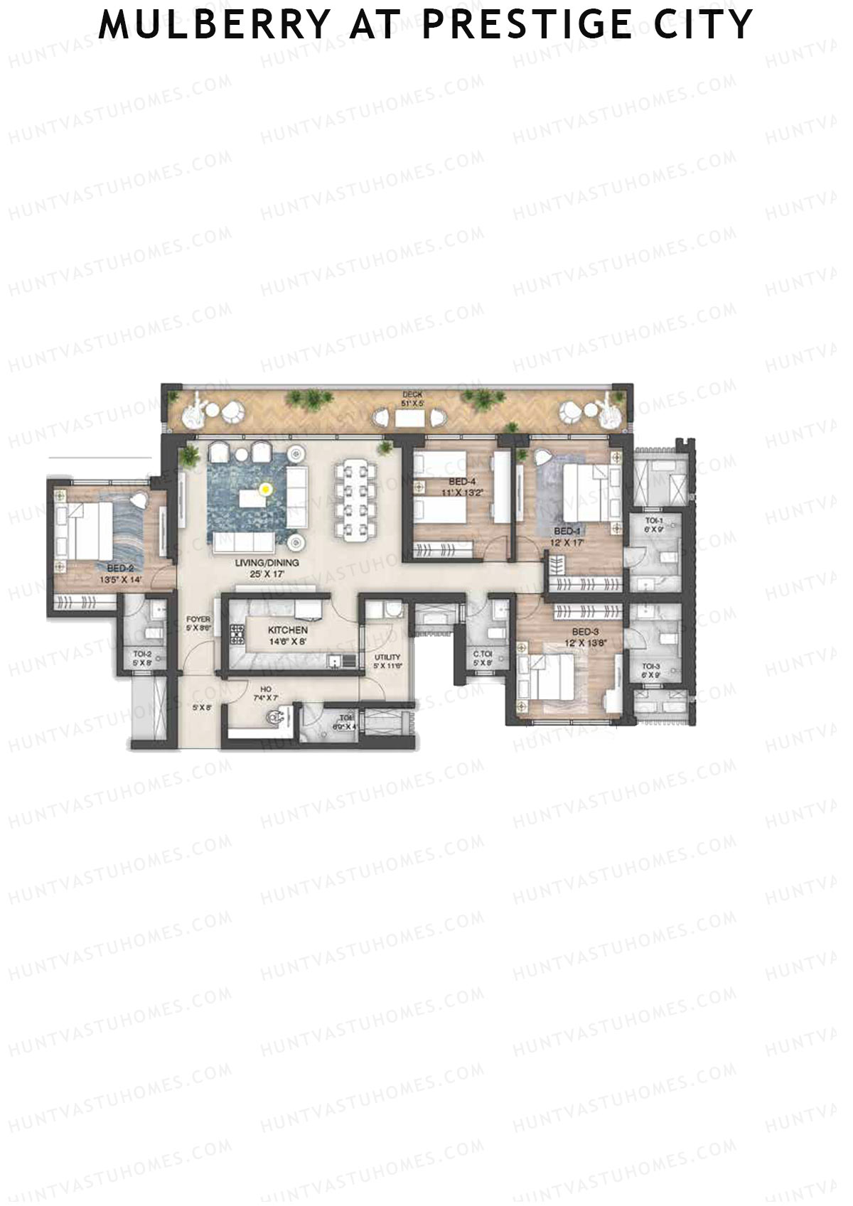 Mulberry at Prestige City Tower A3 Unit 3 Floor Plan