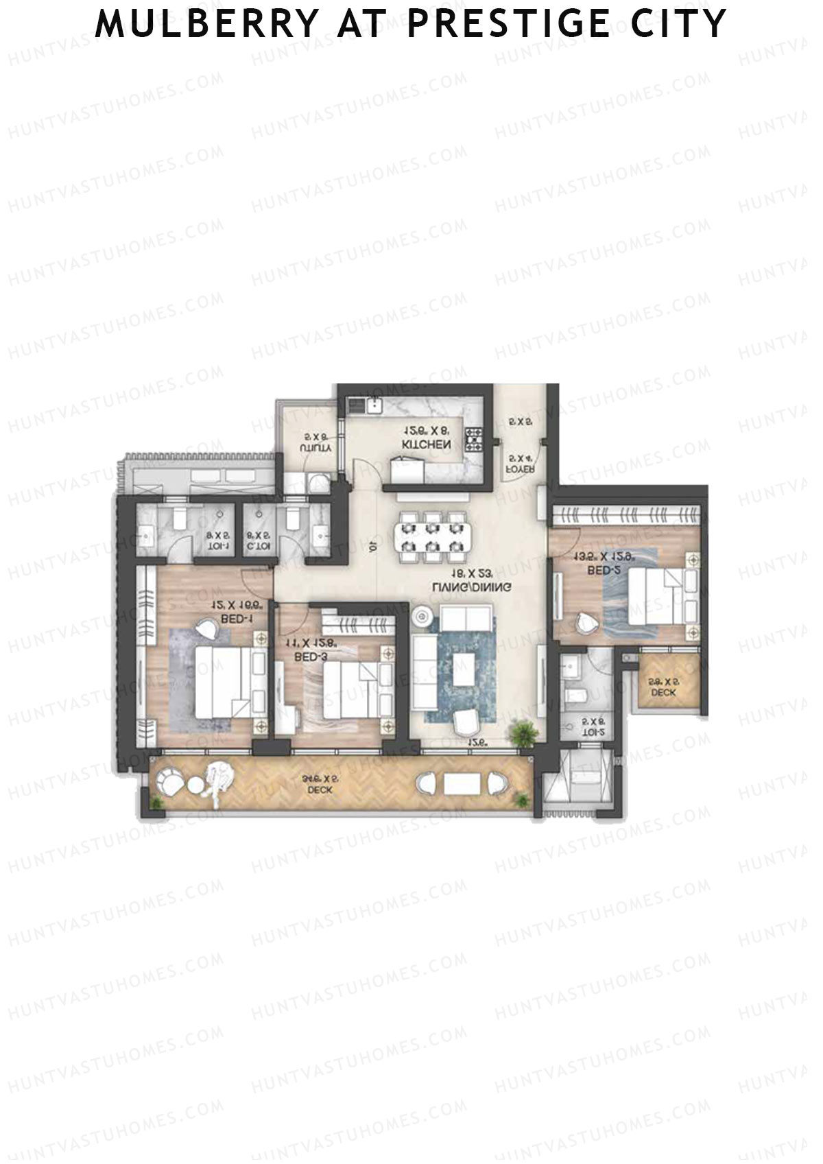 Mulberry at Prestige City Tower A5 Unit 1 Floor Plan