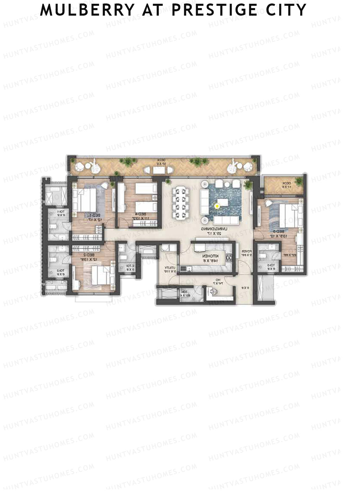 Mulberry at Prestige City Tower A5 Unit 2 Floor Plan