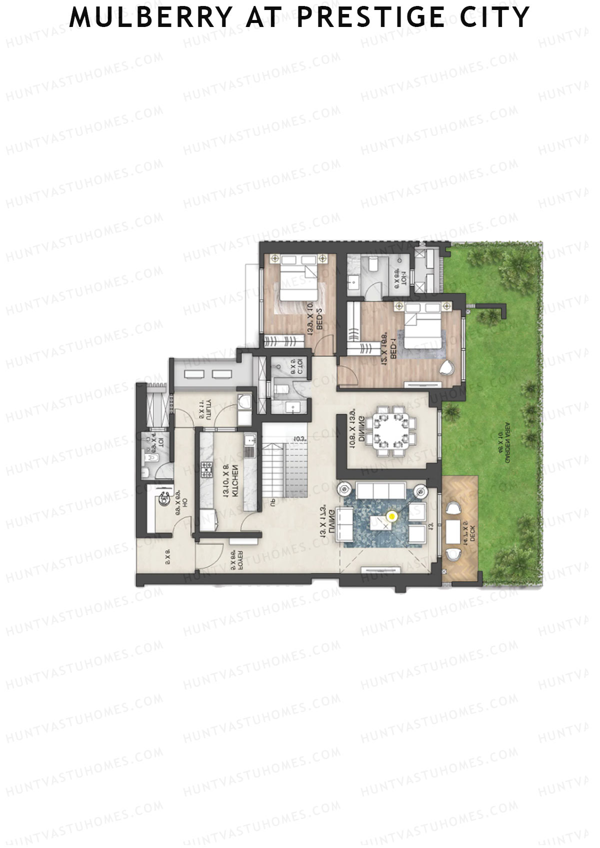 Mulberry at Prestige City Tower E1 Unit 2 (Villa) Floor Plan