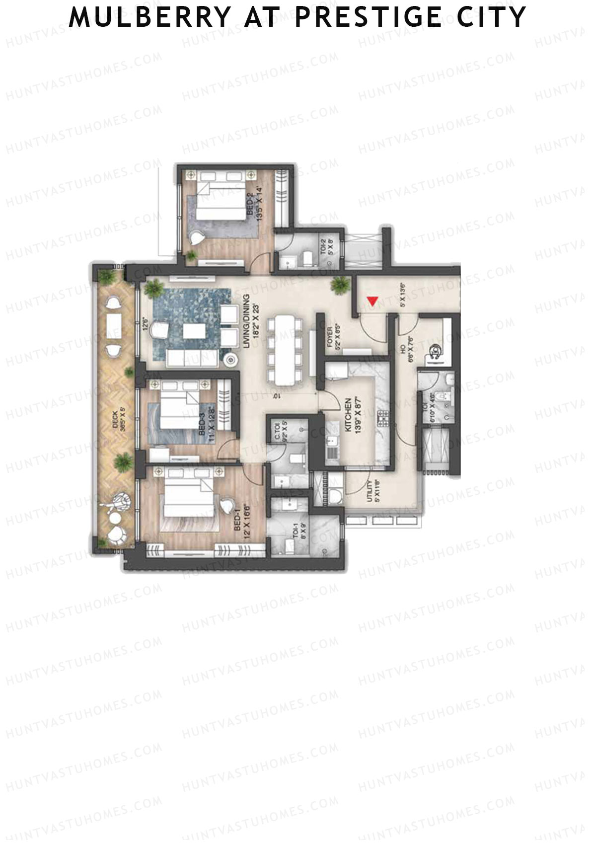 Mulberry at Prestige City Tower E1 Unit 4 Floor Plan