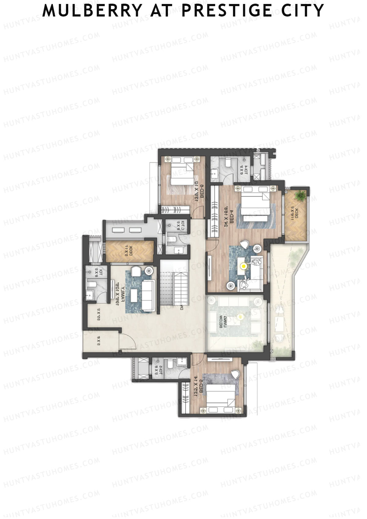 Mulberry at Prestige City Tower F1 Unit 2 (Penthouse) Floor Plan