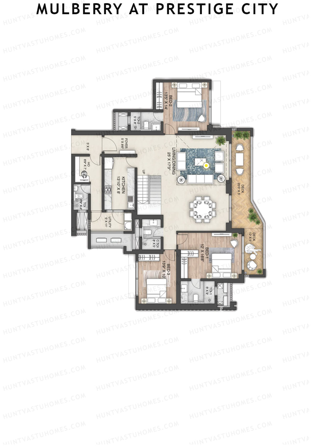 Mulberry at Prestige City Tower F1 Unit 3 (Penthouse) Floor Plan