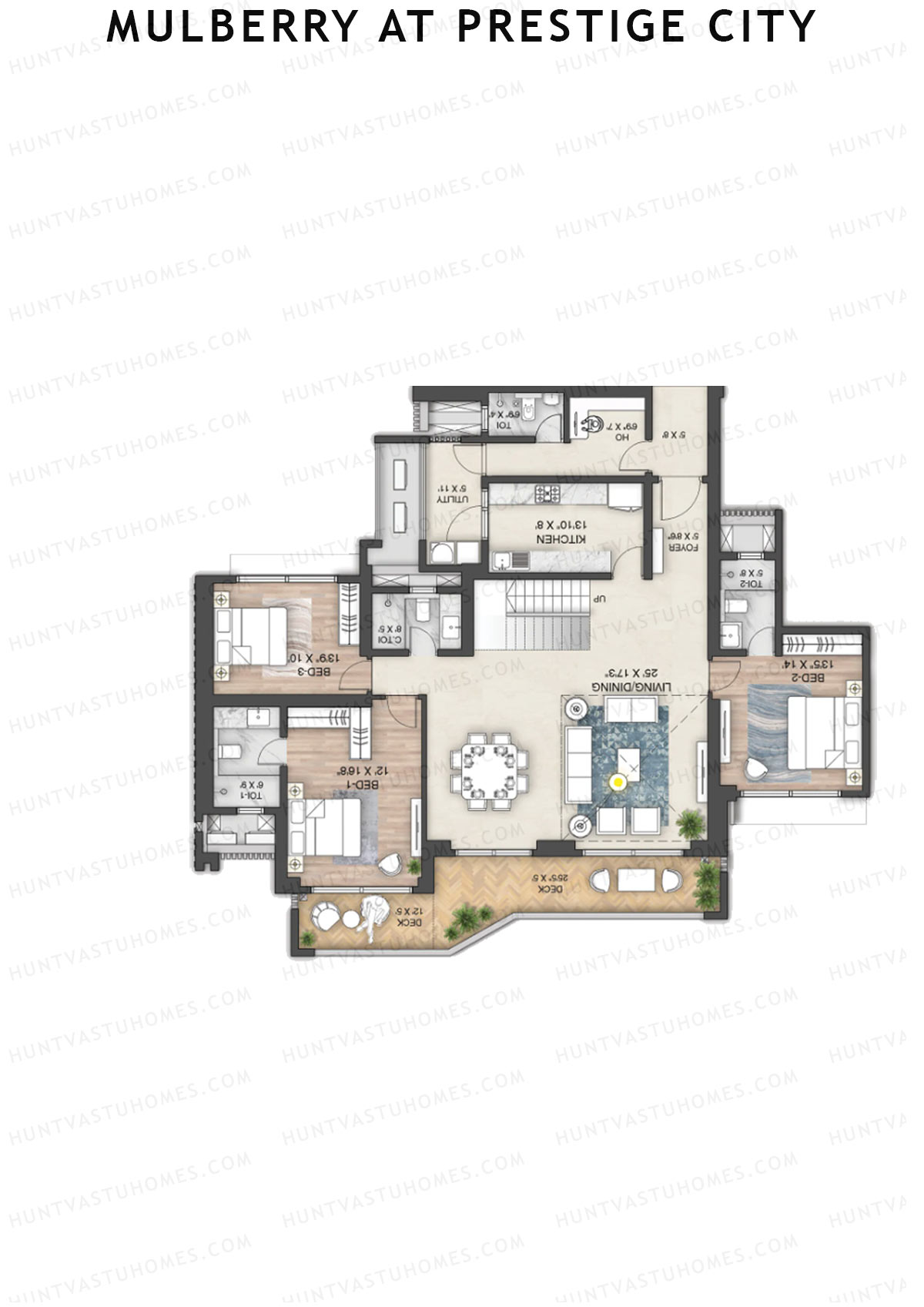 Mulberry at Prestige City Tower G2 Unit 3 (Penthouse) Floor Plan