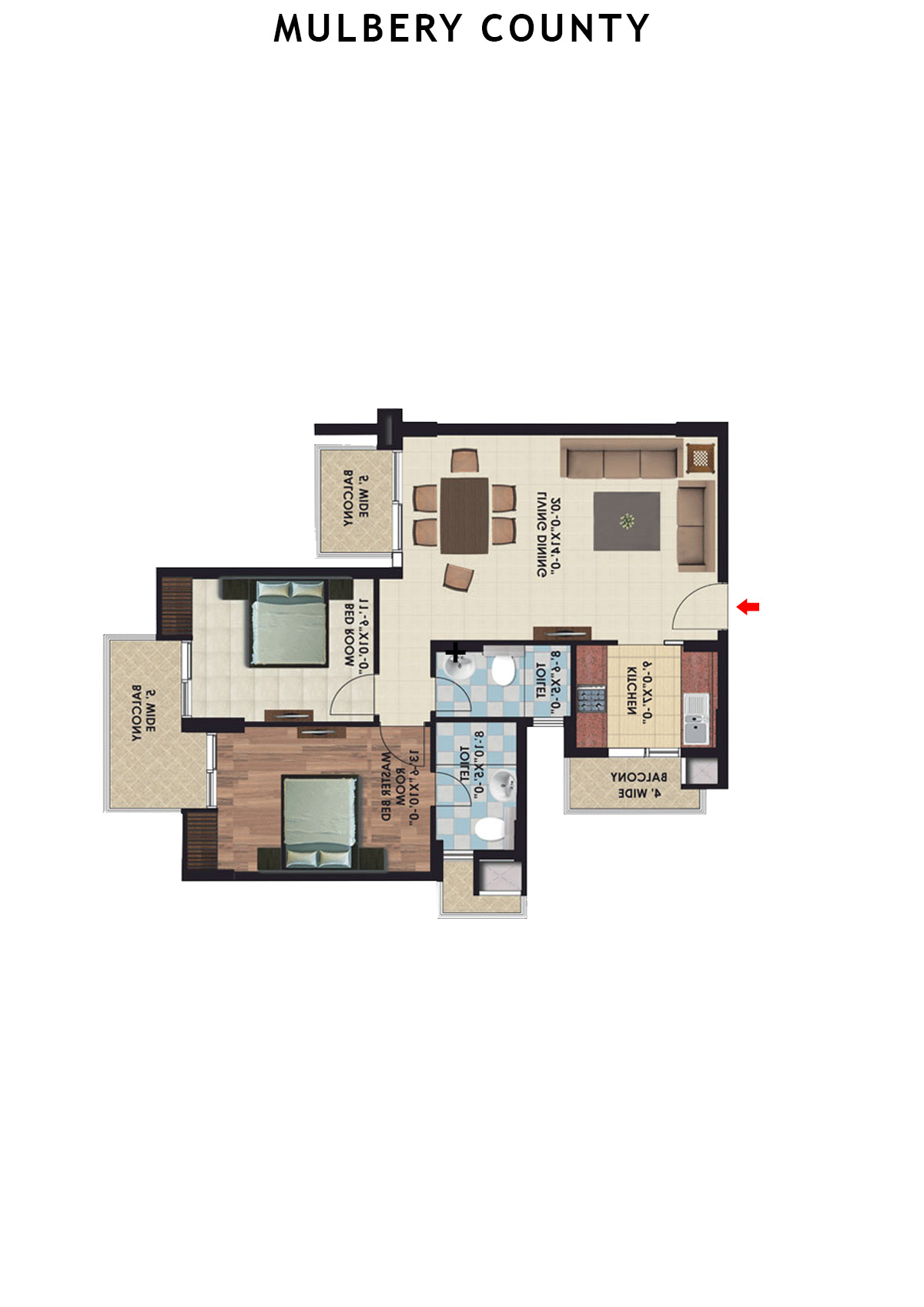 Mulbery County Tower A Unit 1 Floor Plan