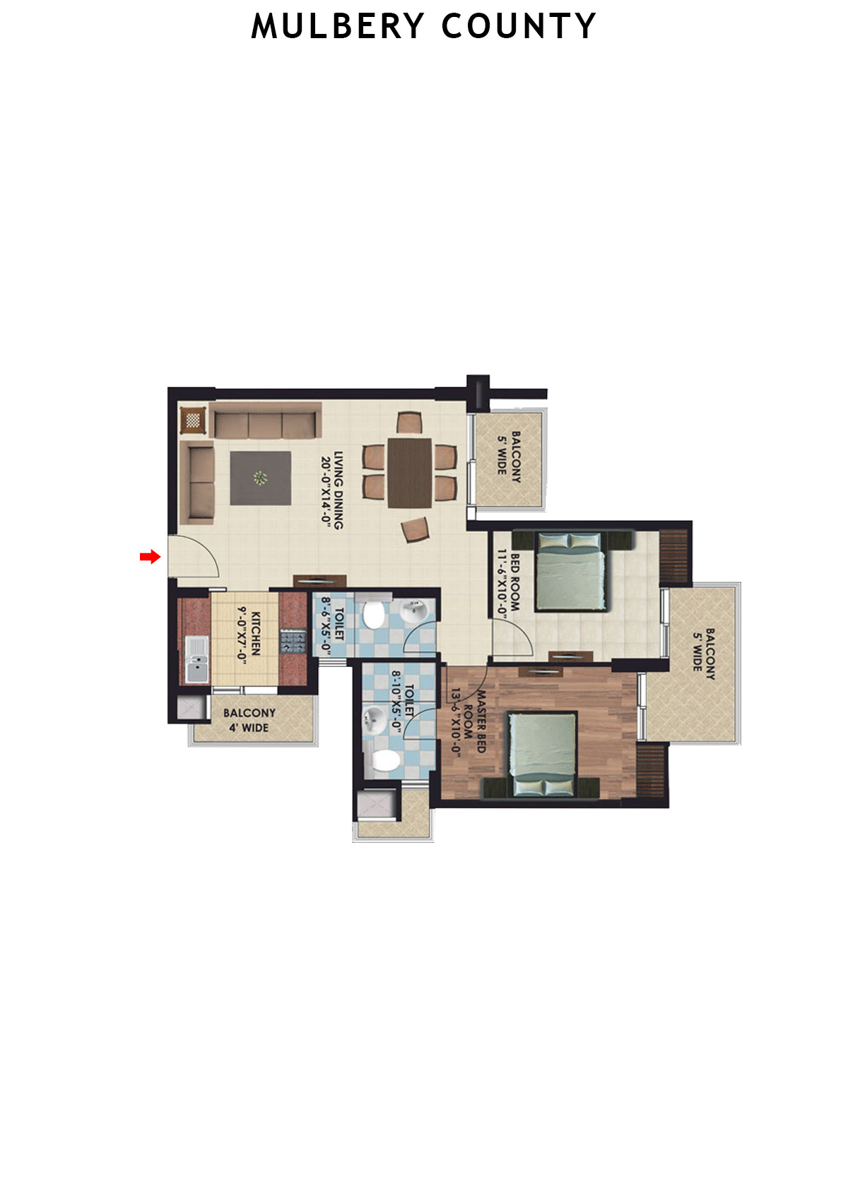 Mulbery County Tower A Unit 8 Floor Plan