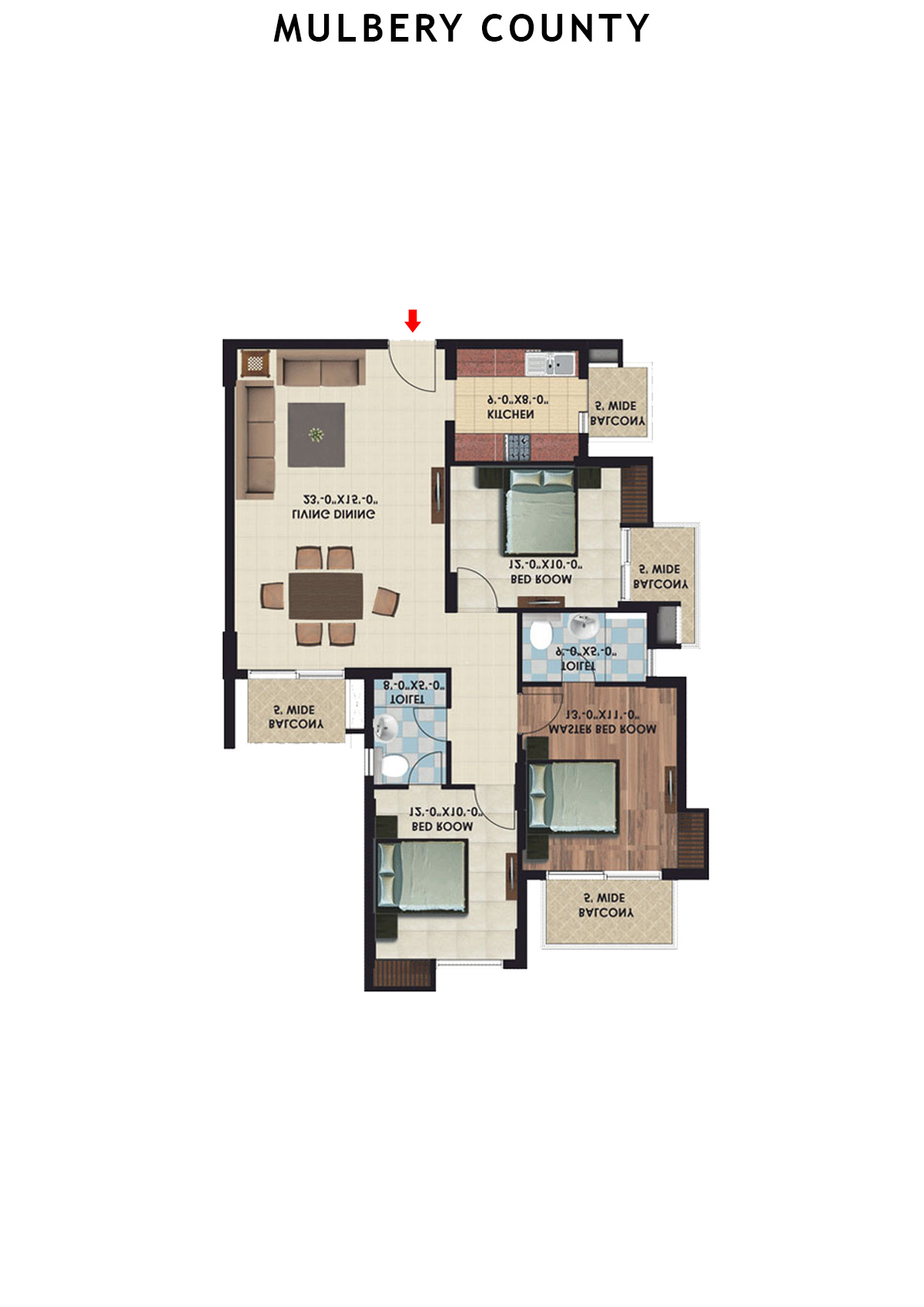 Mulbery County Tower B Unit 7 Floor Plan
