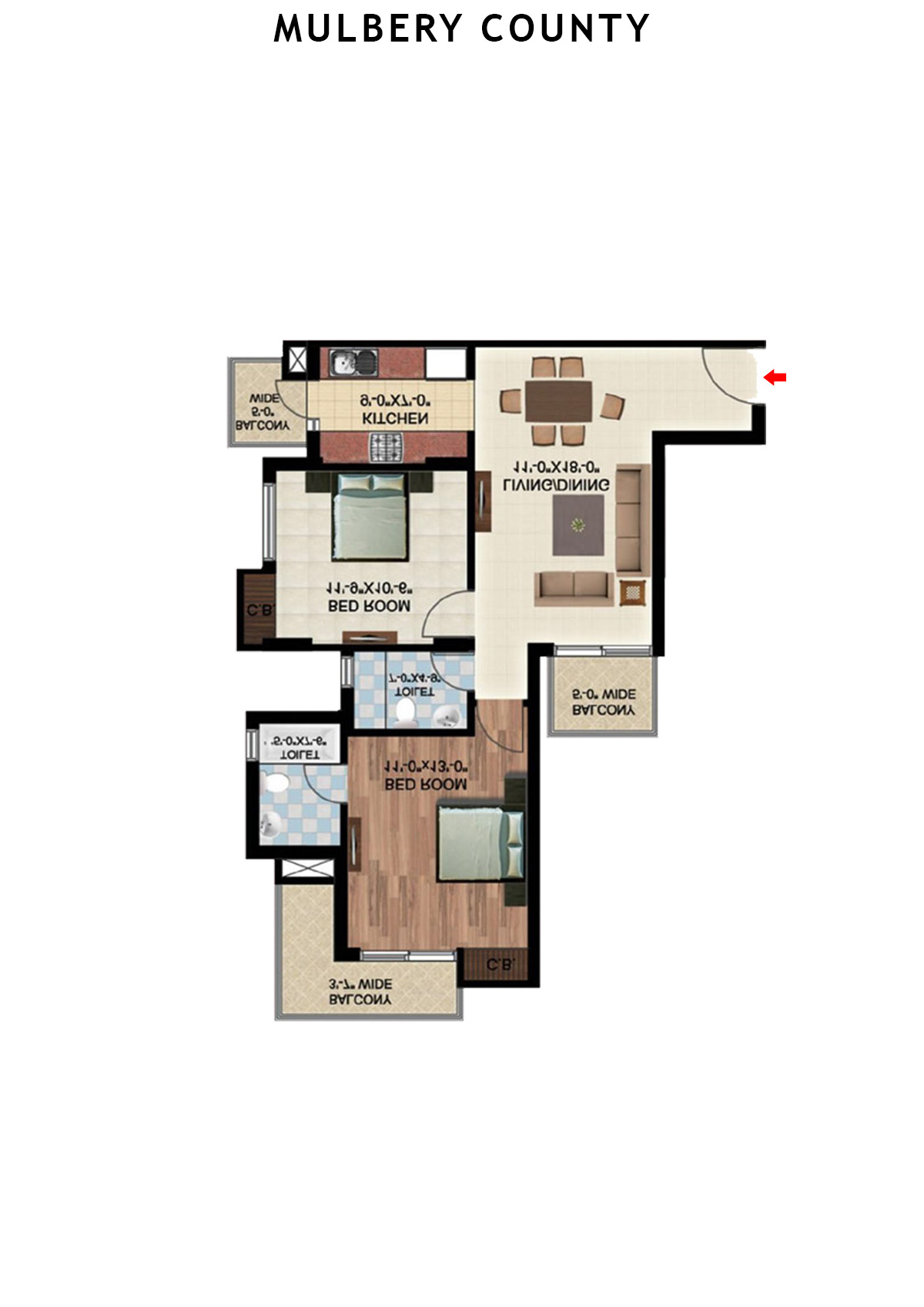 Mulbery County Tower C Unit 4 Floor Plan