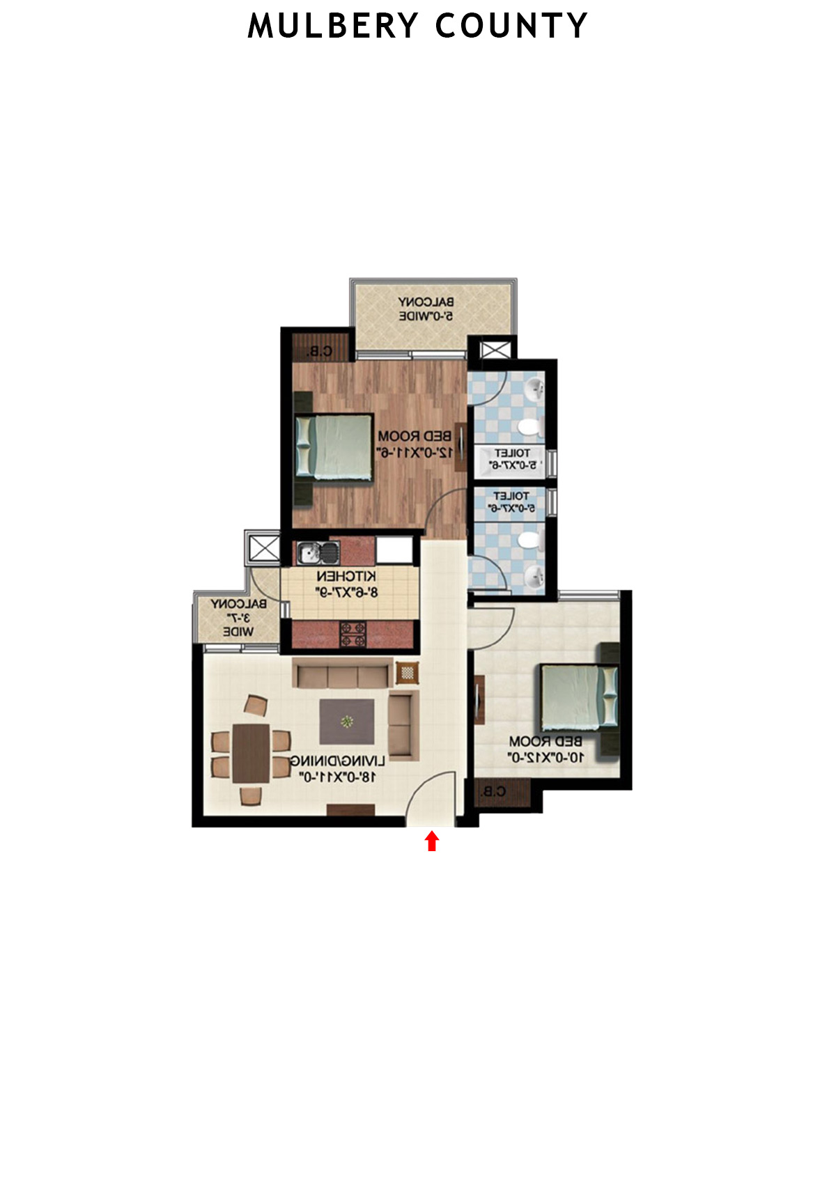 Mulbery County Tower C Unit 5 Floor Plan